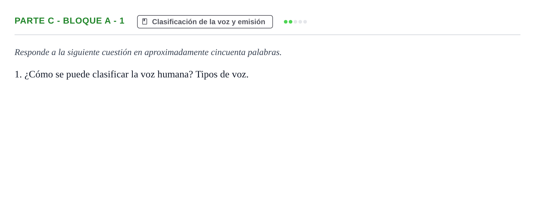 Enunciado: Ejercicio Parte C - Bloque A - 1 · Coro y Técnica Vocal PAU Murcia Ordinaria 2024