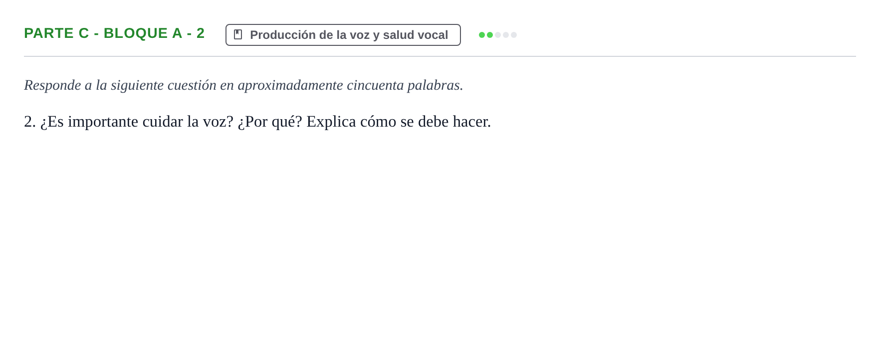 Enunciado: Ejercicio Parte C - Bloque A - 2 · Coro y Técnica Vocal PAU Murcia Ordinaria 2024