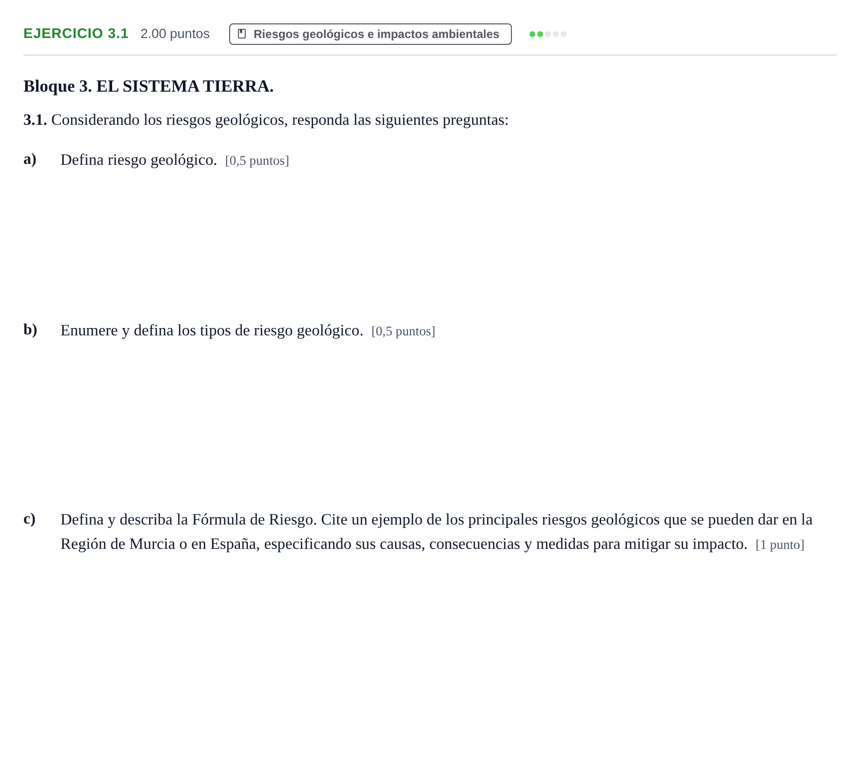 Enunciado: Ejercicio 3.1 · Ciencias Generales PAU Murcia Ordinaria 2024