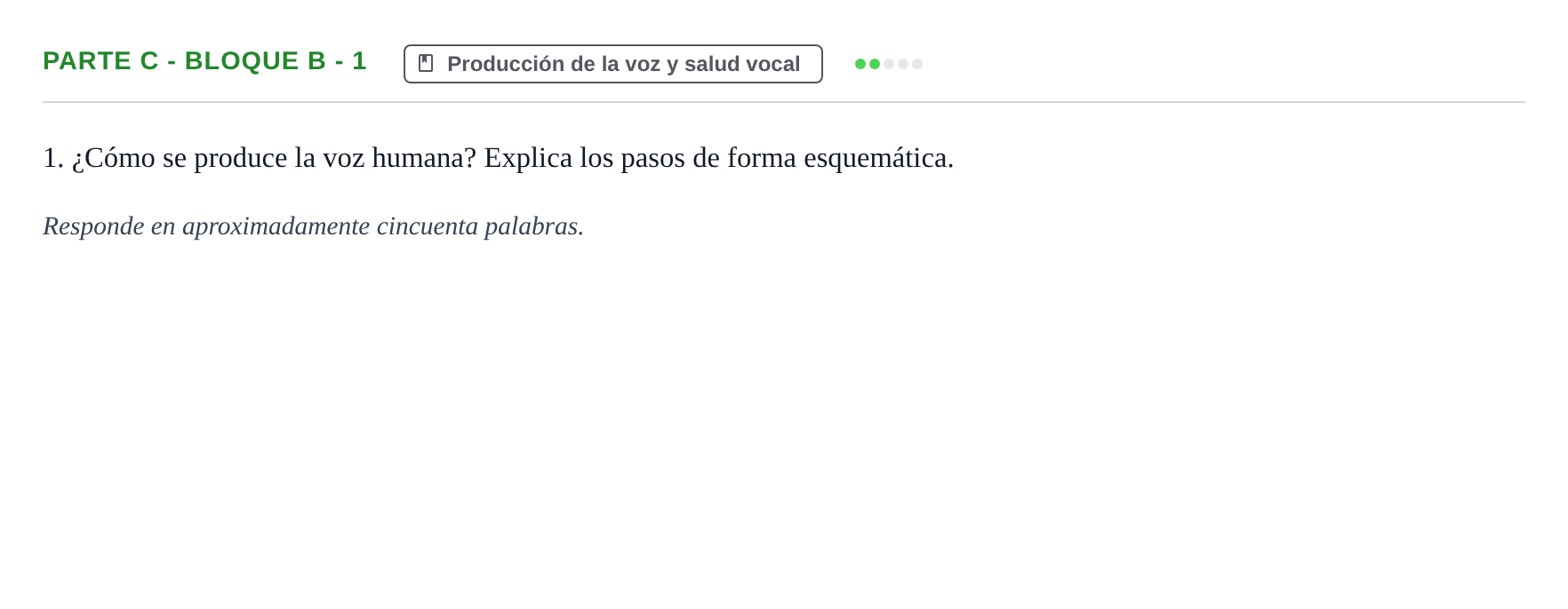 Enunciado: Ejercicio Parte C - Bloque B - 1 · Coro y Técnica Vocal PAU Murcia Extraordinaria 2024