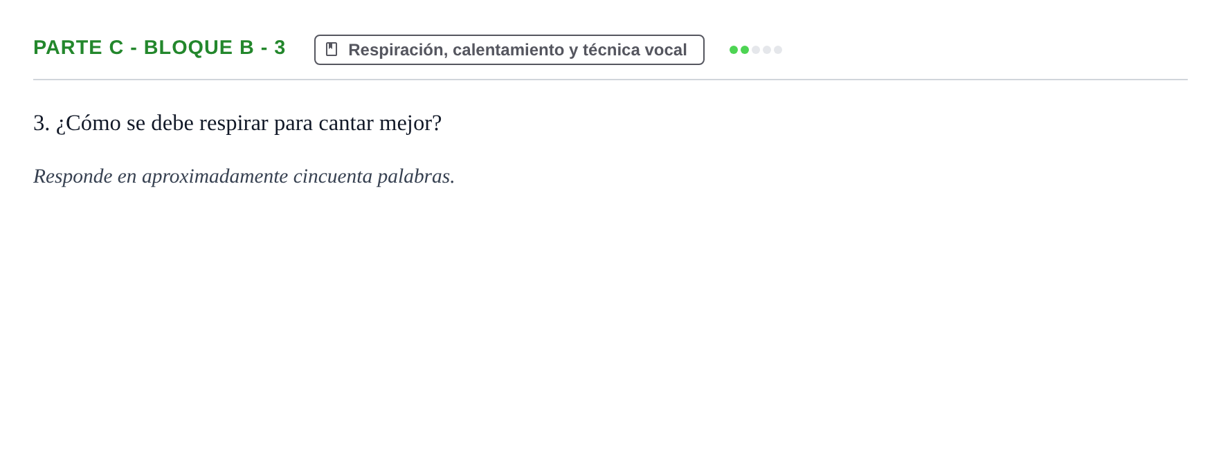 Enunciado: Ejercicio Parte C - Bloque B - 3 · Coro y Técnica Vocal PAU Murcia Extraordinaria 2024