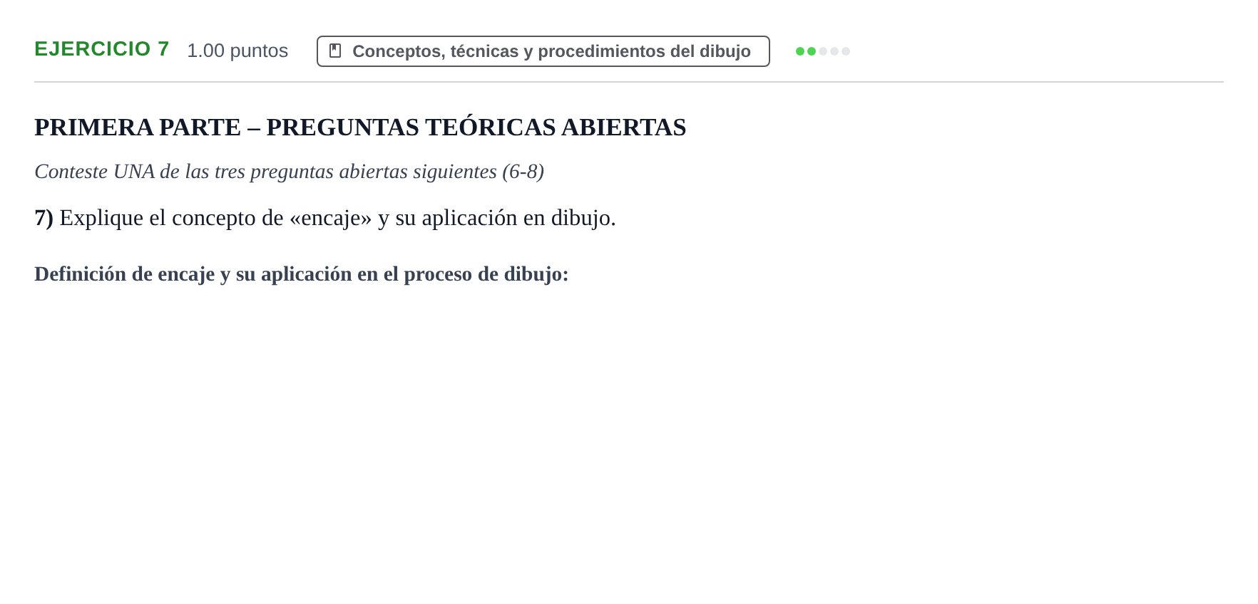 Enunciado: Problema 7 · Dibujo Artístico II PAU Murcia Extraordinaria 2024