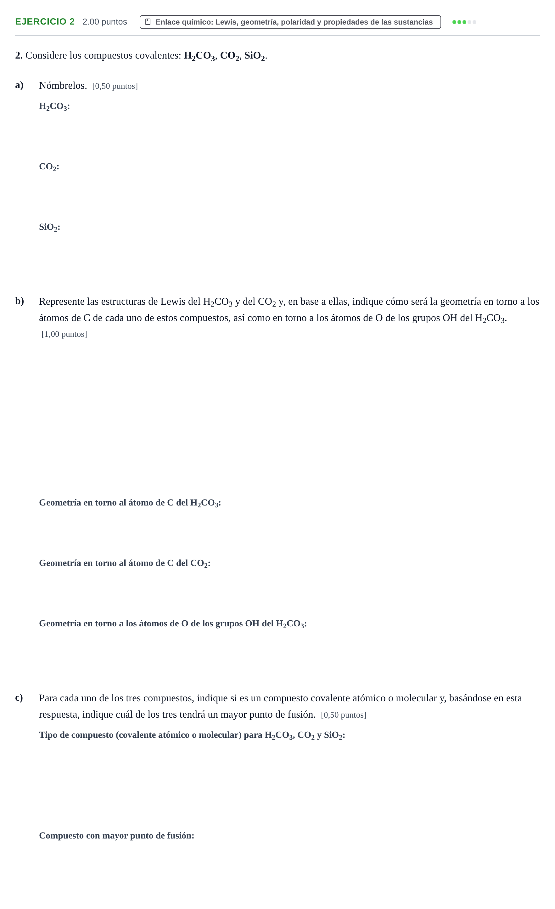 Enunciado: Problema 2 · Química PAU Murcia Extraordinaria 2024