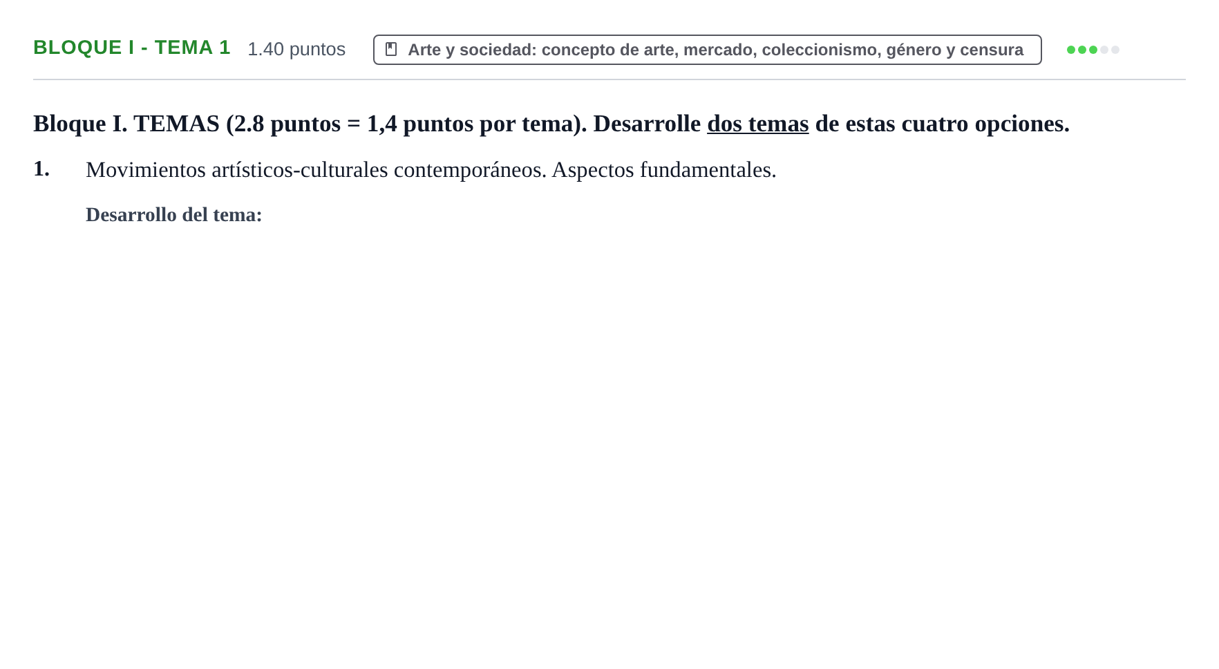 Enunciado: Bloque I - Tema 1 · Movimientos Culturales y Artísticos PAU Murcia Ordinaria 2024