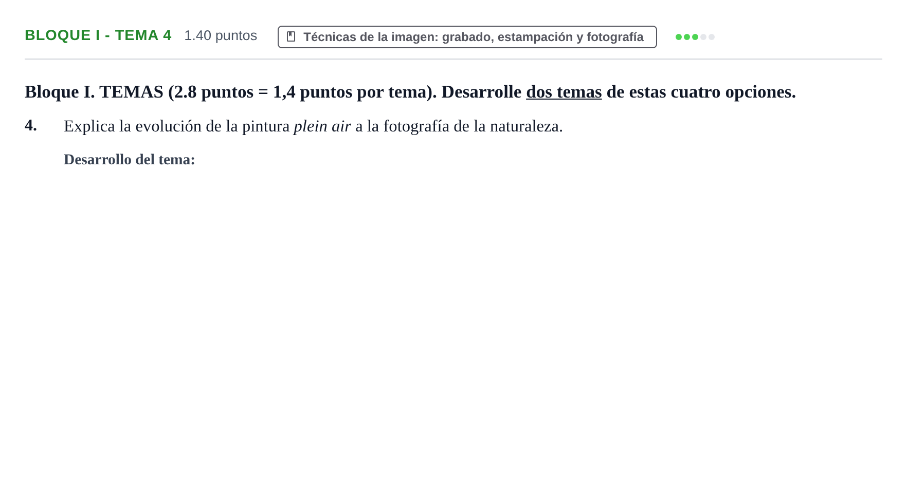 Enunciado: Bloque I - Tema 4 · Movimientos Culturales y Artísticos PAU Murcia Ordinaria 2024