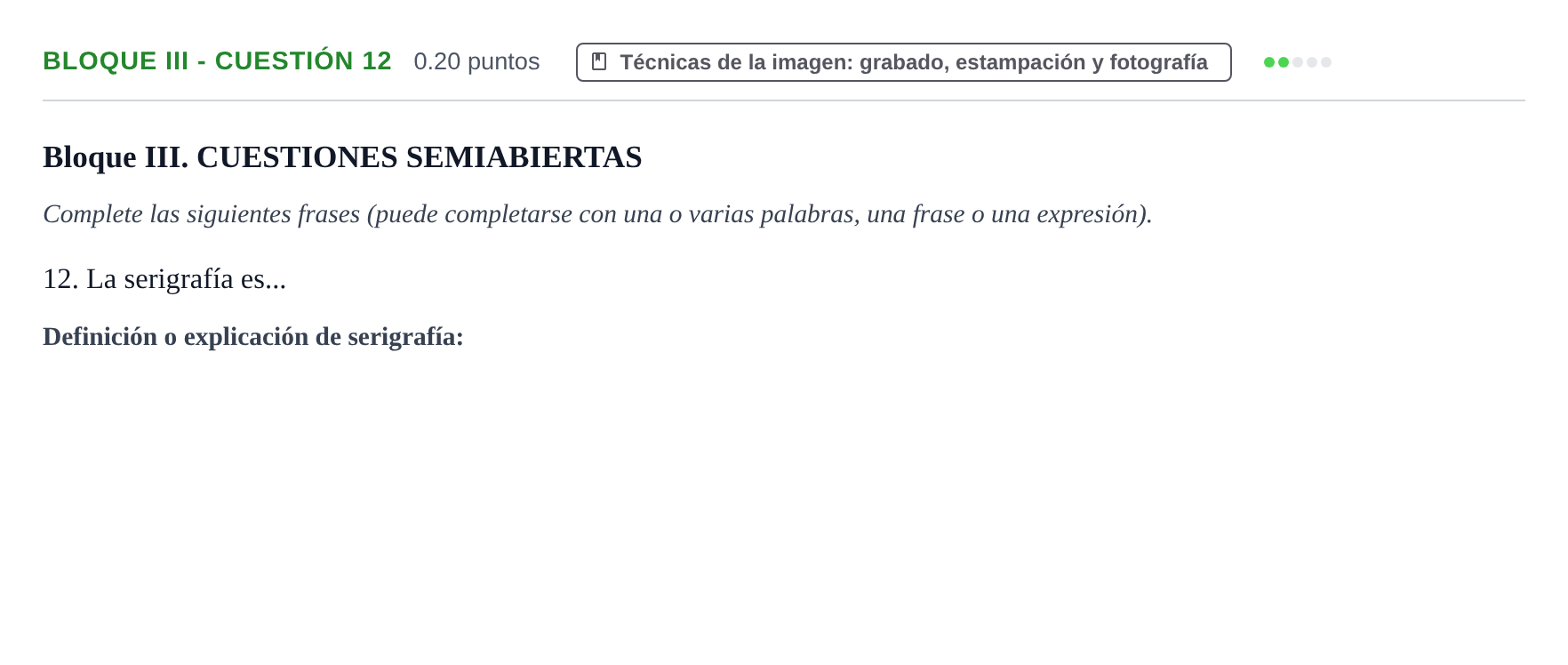 Enunciado: Bloque III - Cuestión 12 · Movimientos Culturales y Artísticos PAU Murcia Ordinaria 2024