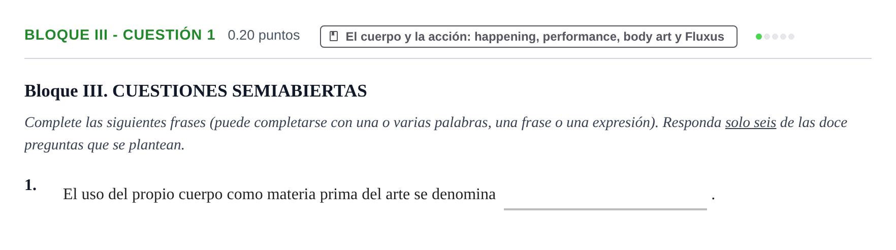 Enunciado: Bloque III - Cuestión 1 · Movimientos Culturales y Artísticos PAU Murcia Ordinaria 2024