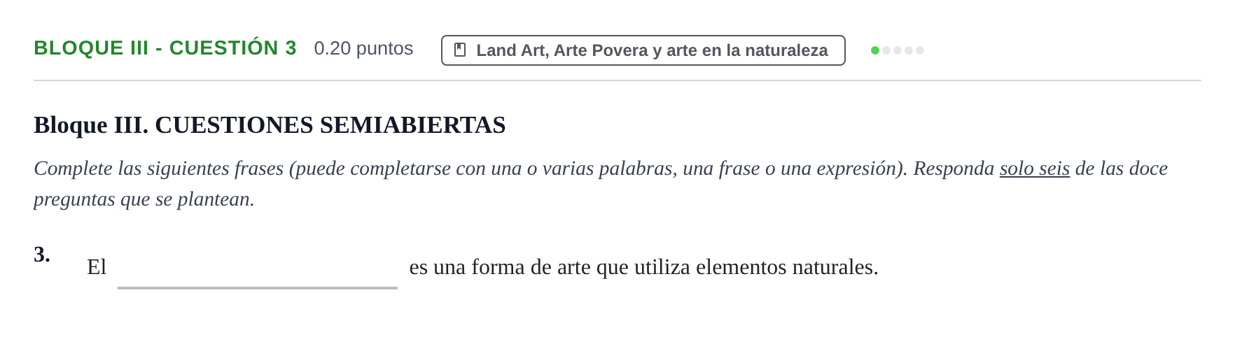 Enunciado: Bloque III - Cuestión 3 · Movimientos Culturales y Artísticos PAU Murcia Ordinaria 2024