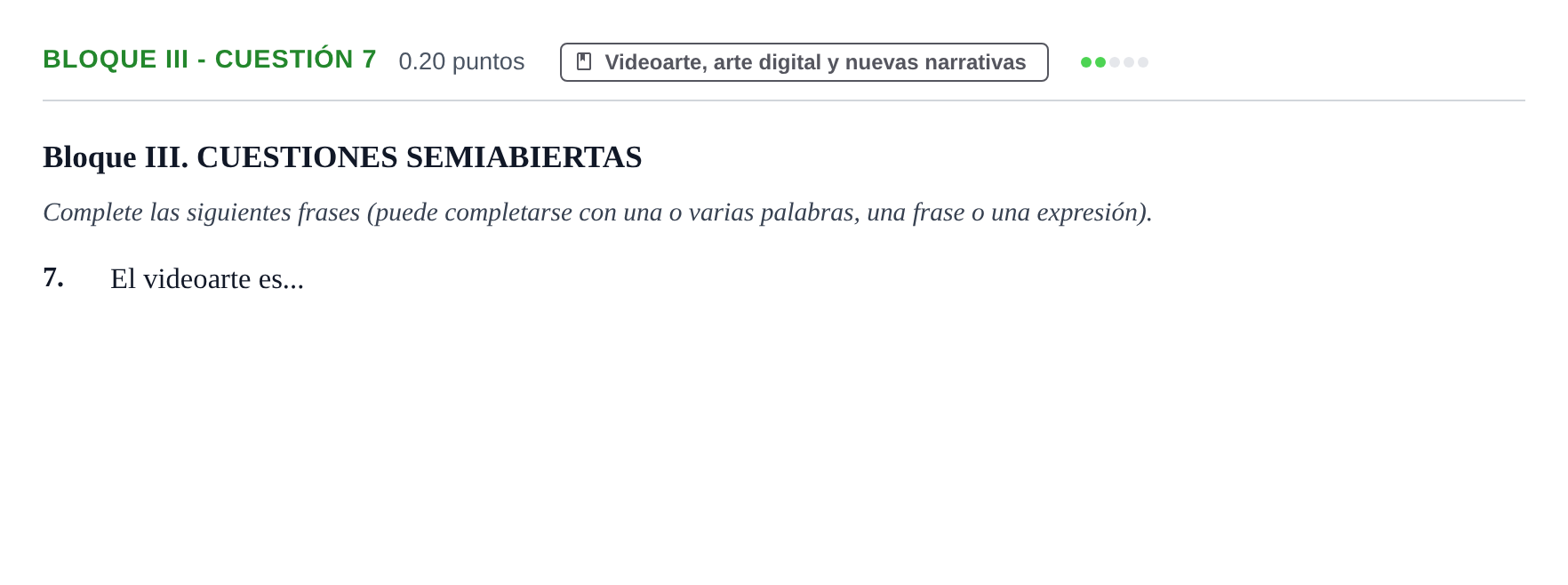 Enunciado: Bloque III - Cuestión 7 · Movimientos Culturales y Artísticos PAU Murcia Ordinaria 2024