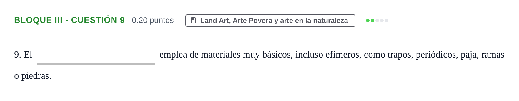 Enunciado: Bloque III - Cuestión 9 · Movimientos Culturales y Artísticos PAU Murcia Extraordinaria 2024
