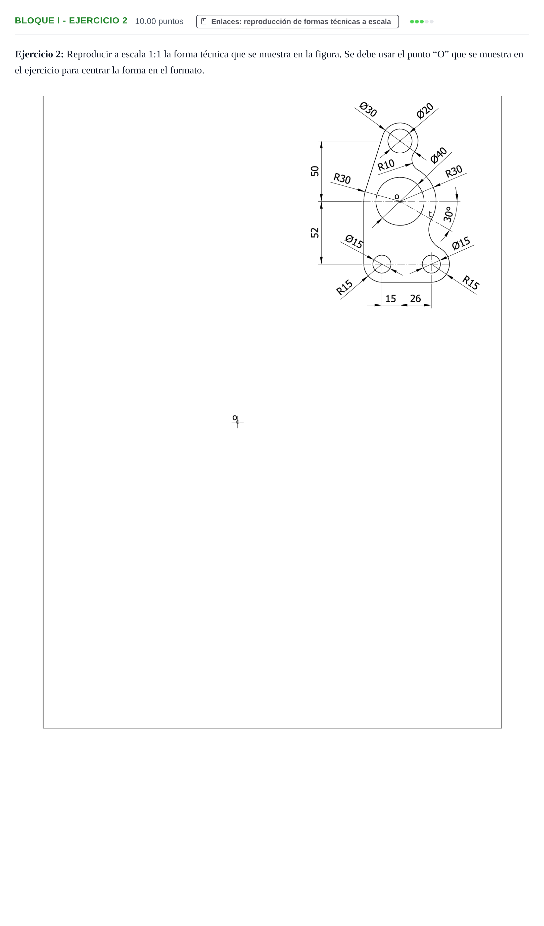 Enunciado: Bloque I - Ejercicio 2 · Dibujo técnico II PAU Murcia Ordinaria 2023
