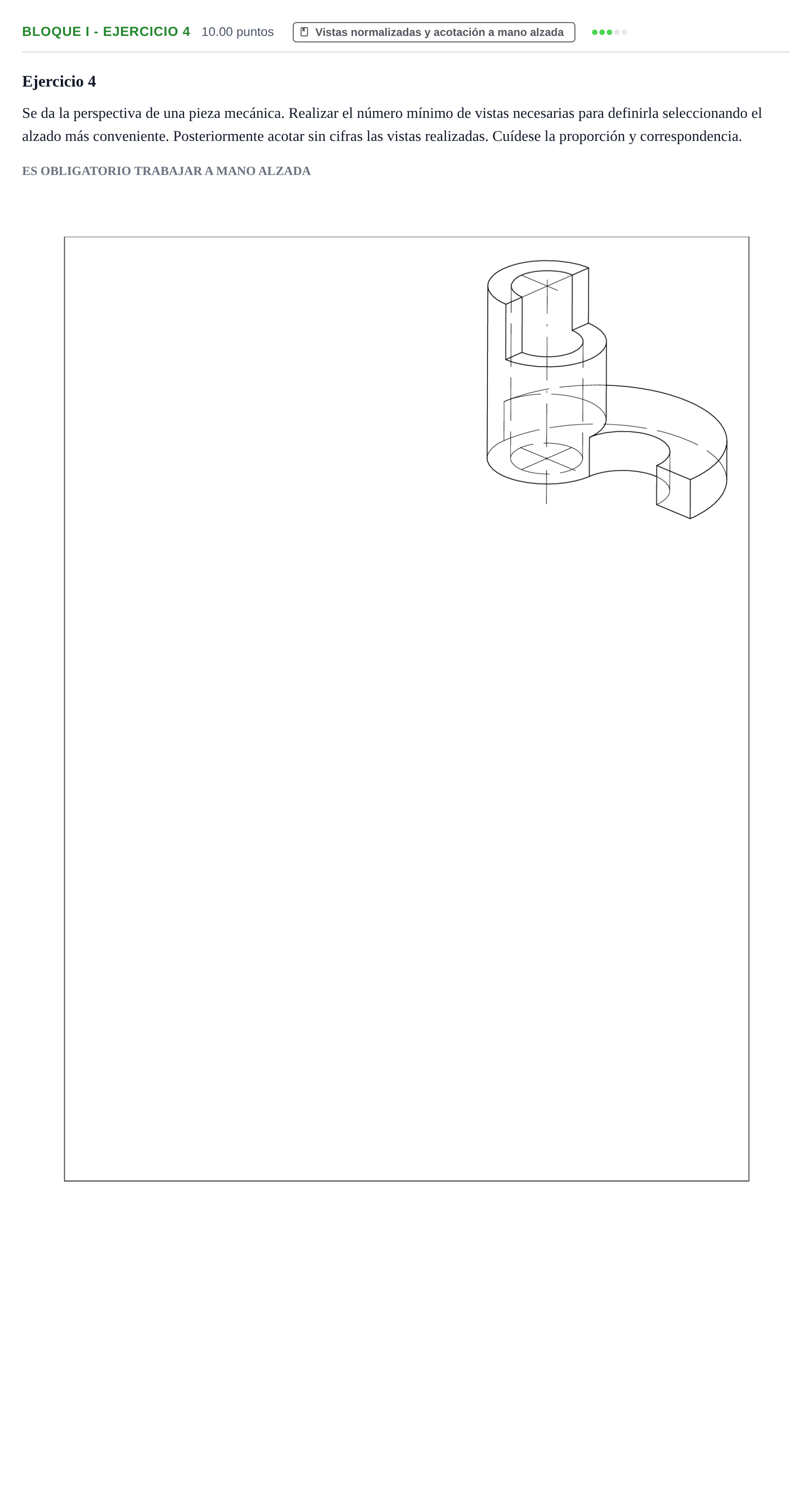 Enunciado: Bloque I - Ejercicio 4 · Dibujo técnico II PAU Murcia Ordinaria 2023