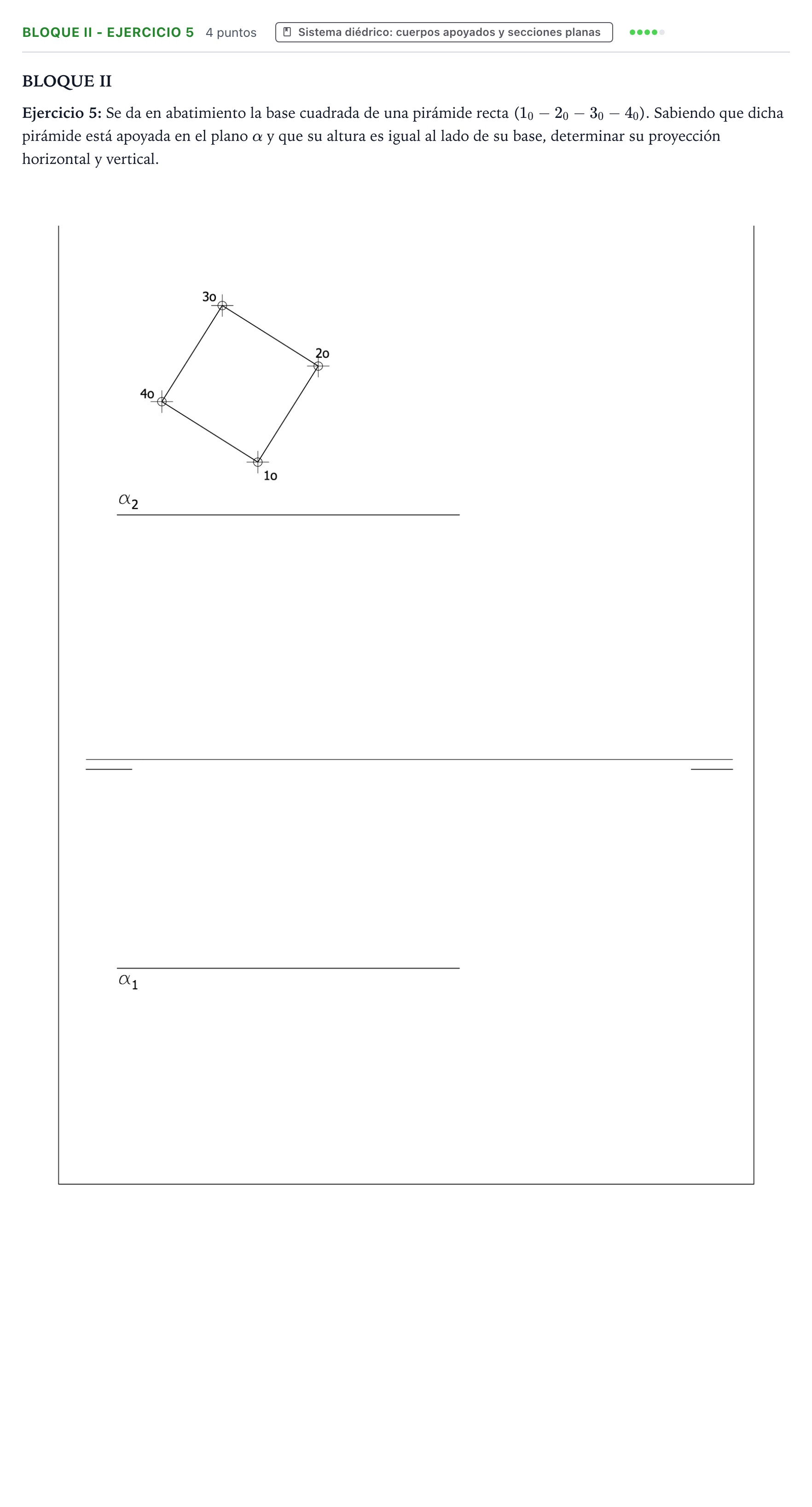 Enunciado: Bloque II - Ejercicio 5 · Dibujo técnico II PAU Murcia Ordinaria 2023