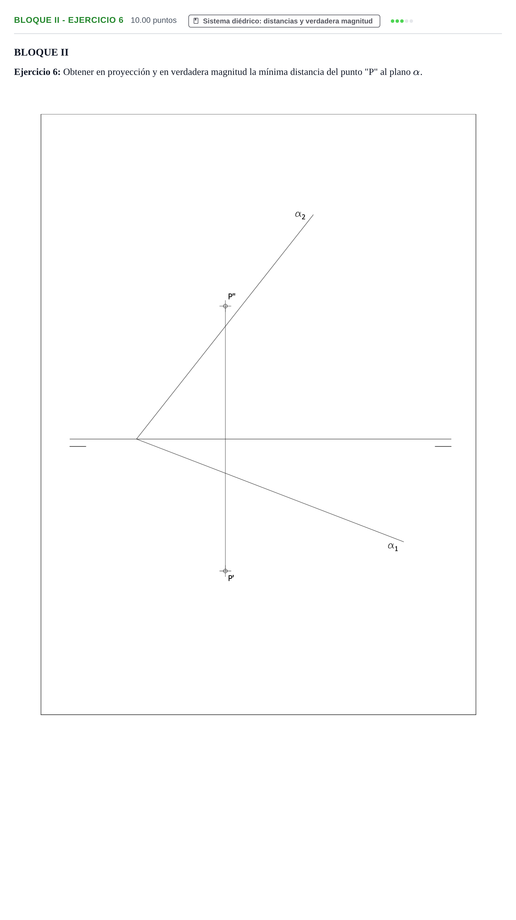 Enunciado: Bloque II - Ejercicio 6 · Dibujo técnico II PAU Murcia Ordinaria 2023