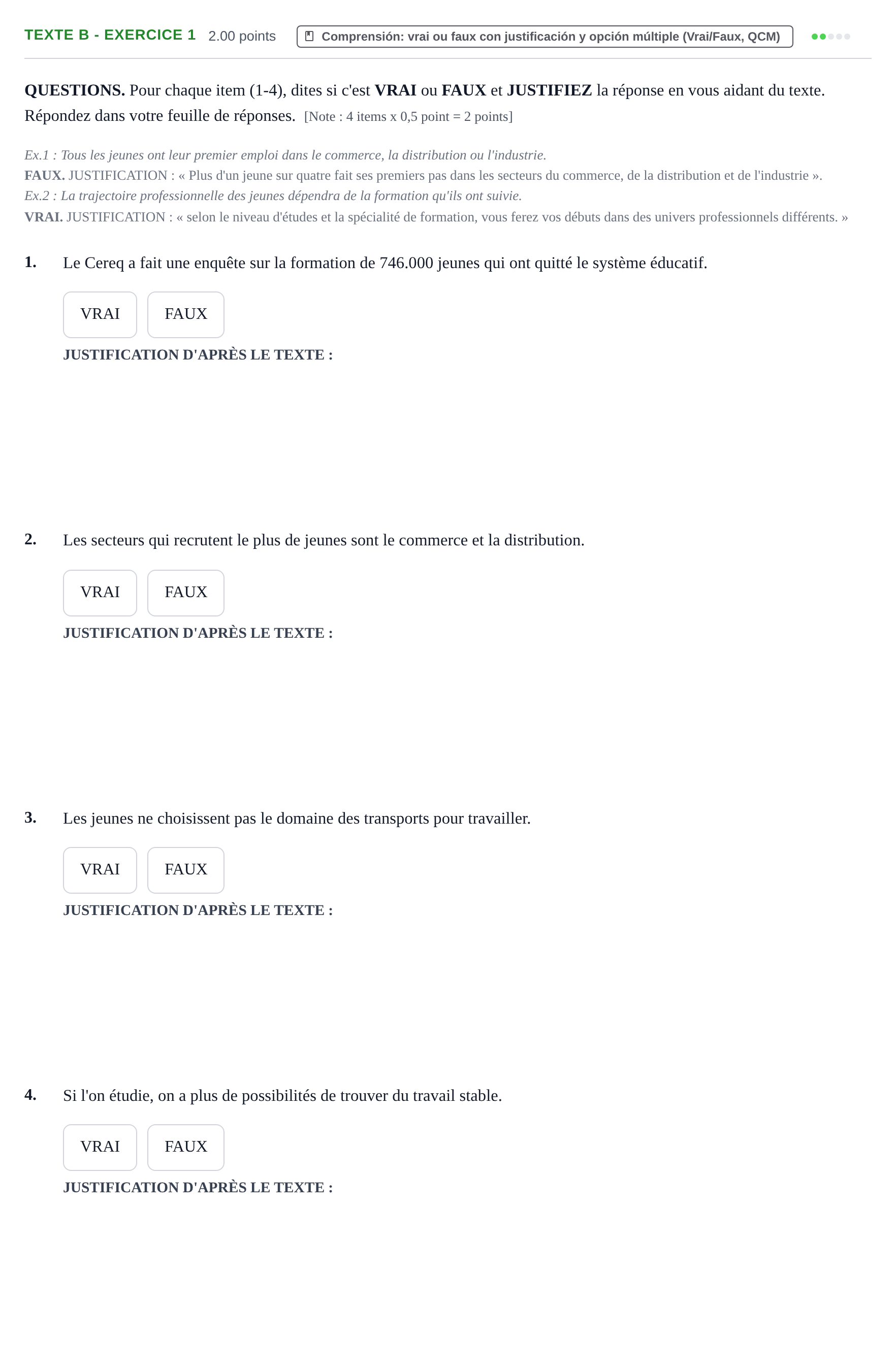 Enunciado: Ejercicio Texte B - Exercice 1 · Francés PAU Murcia Ordinaria 2023
