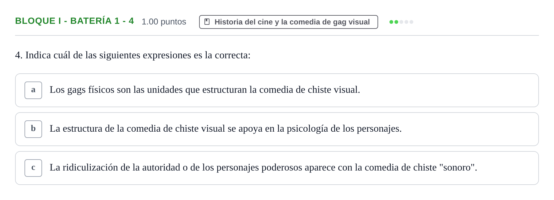 Enunciado: Bloque I - Batería 1 - 4 · Cultura Audiovisual II PAU Murcia Ordinaria 2023