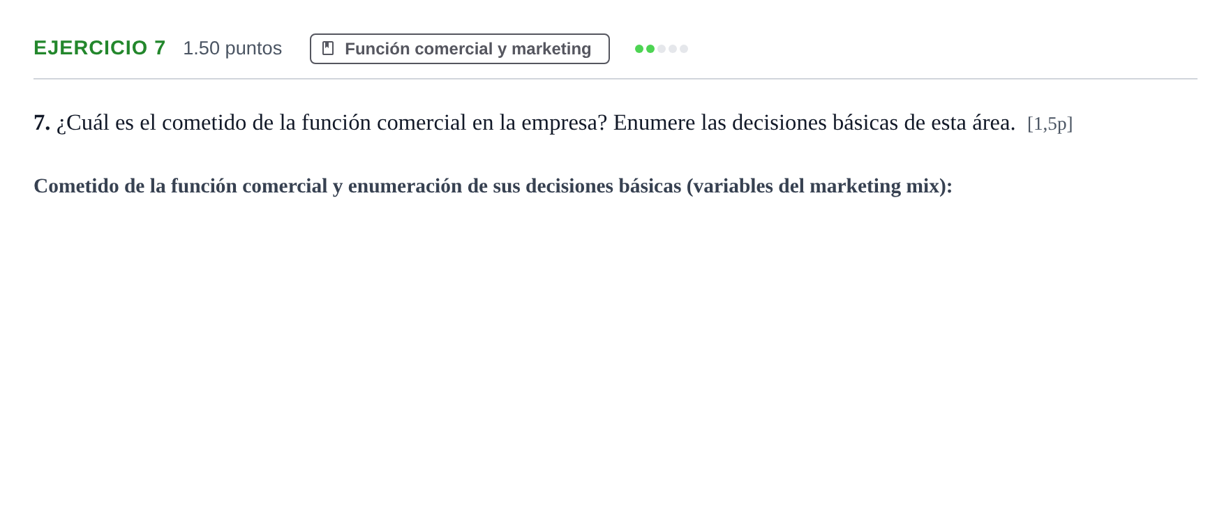 Enunciado: Problema 7 · Empresa y Diseño de Modelos de Negocio PAU Murcia Ordinaria 2023