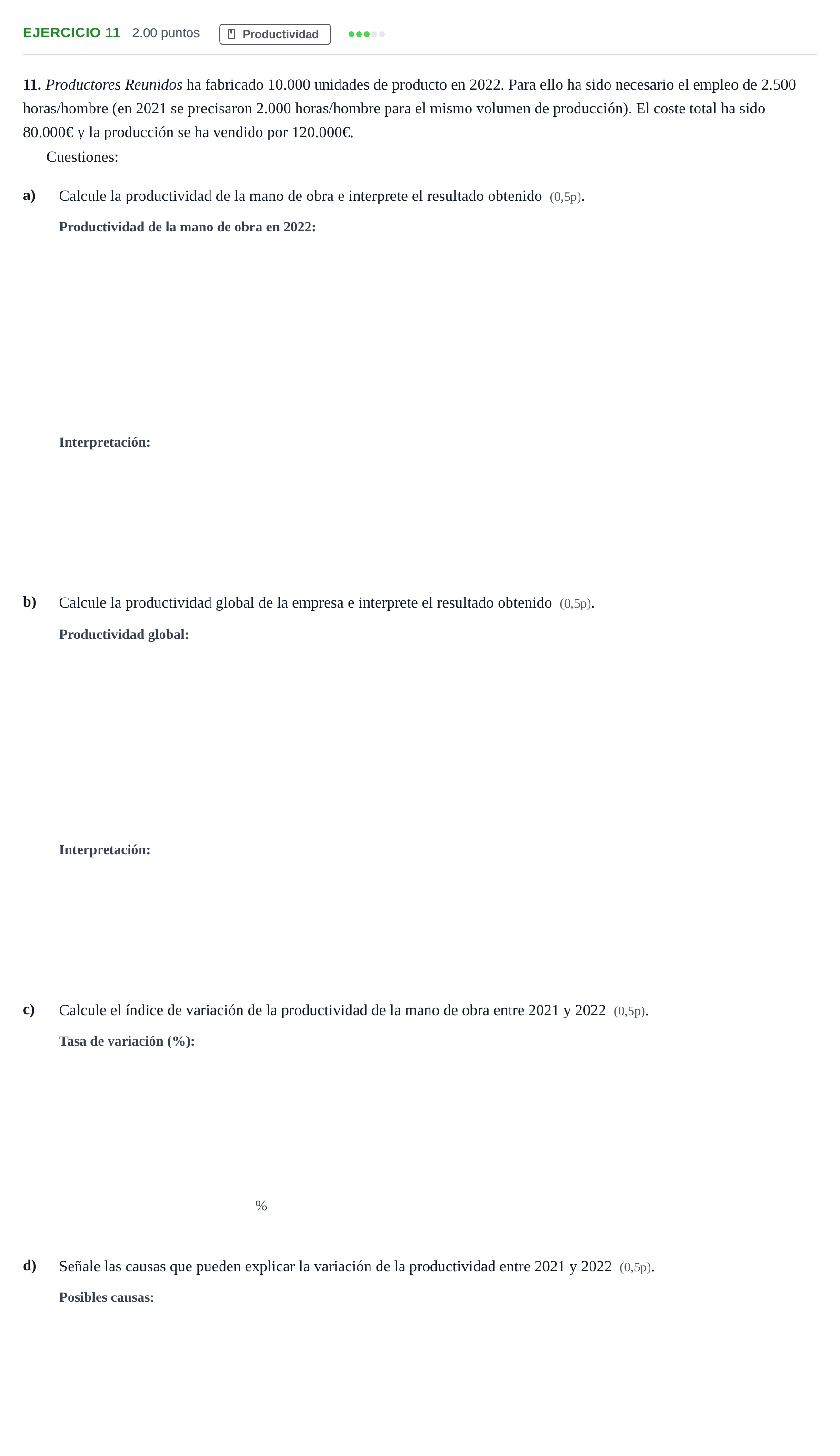 Enunciado: Problema 11 · Empresa y Diseño de Modelos de Negocio PAU Murcia Ordinaria 2023