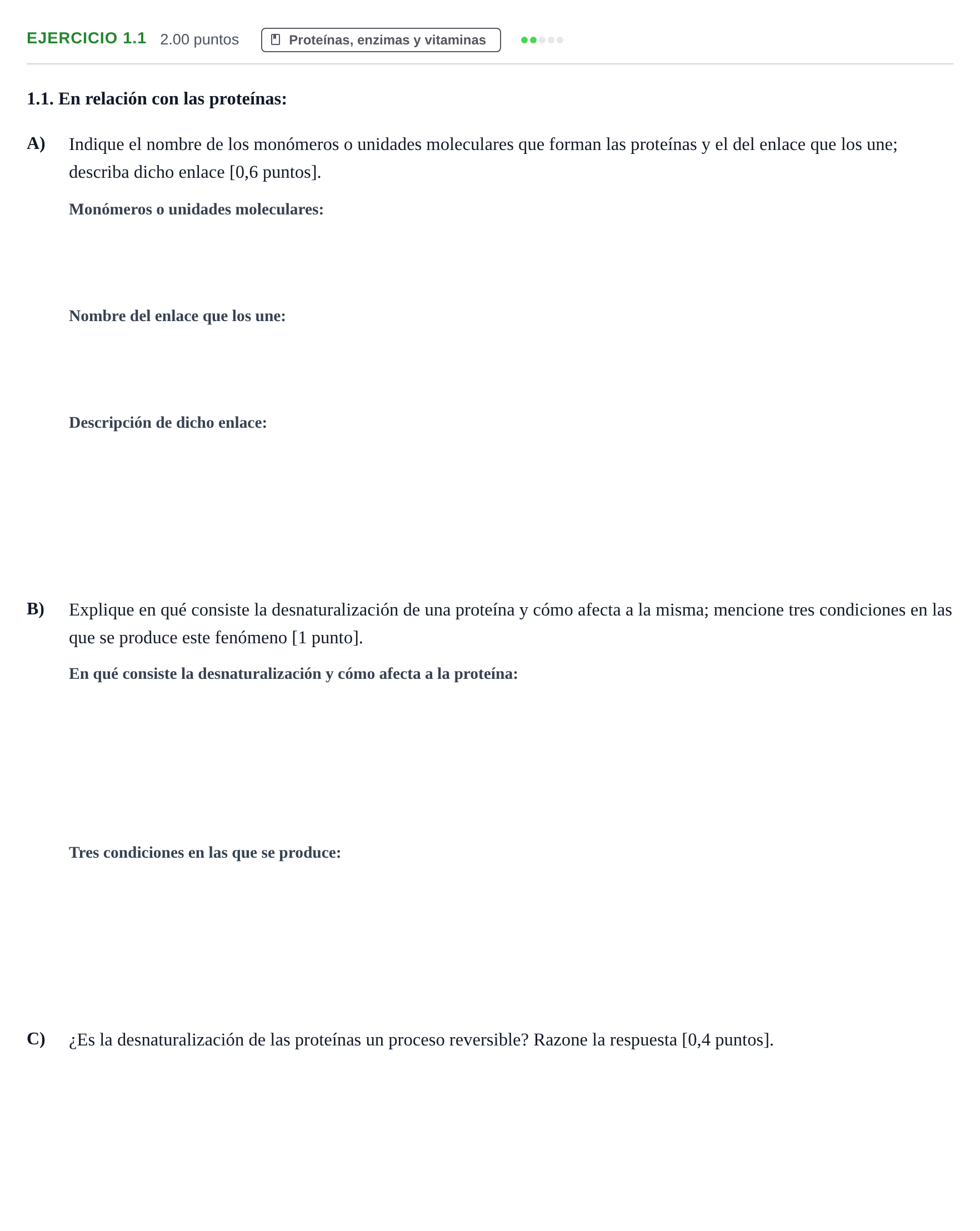 Enunciado: Ejercicio 1.1 · Biología PAU Murcia Ordinaria 2023