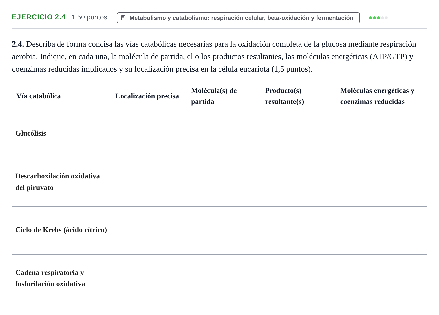 Enunciado: Ejercicio 2.4 · Biología PAU Murcia Ordinaria 2023