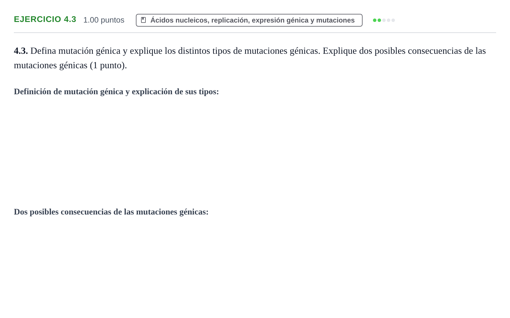 Enunciado: Ejercicio 4.3 · Biología PAU Murcia Ordinaria 2023