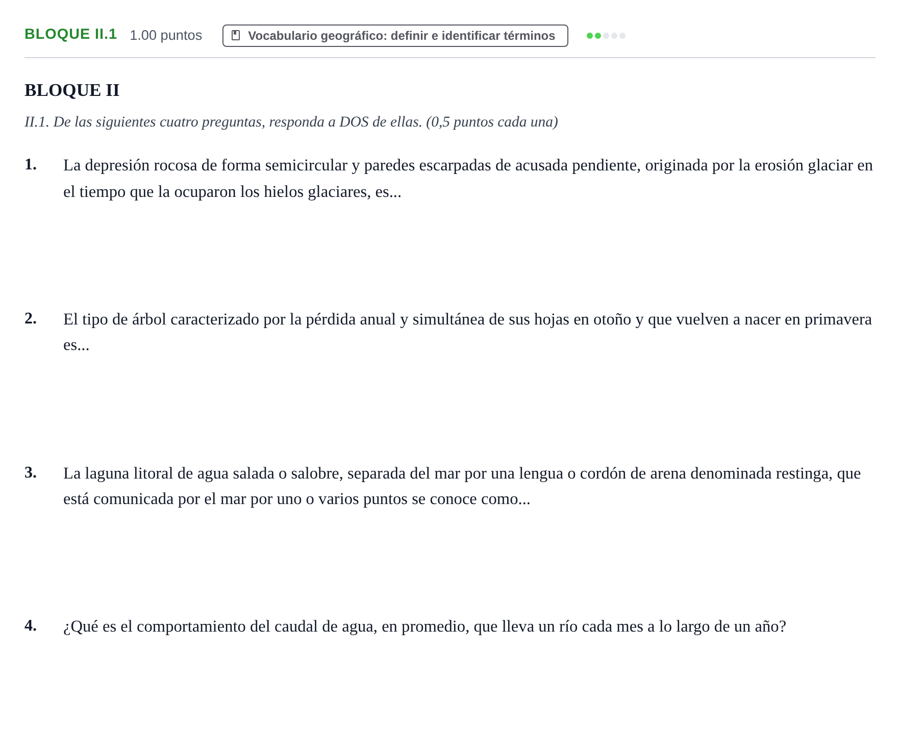 Enunciado: Bloque II.1 · Geografía PAU Murcia Ordinaria 2023