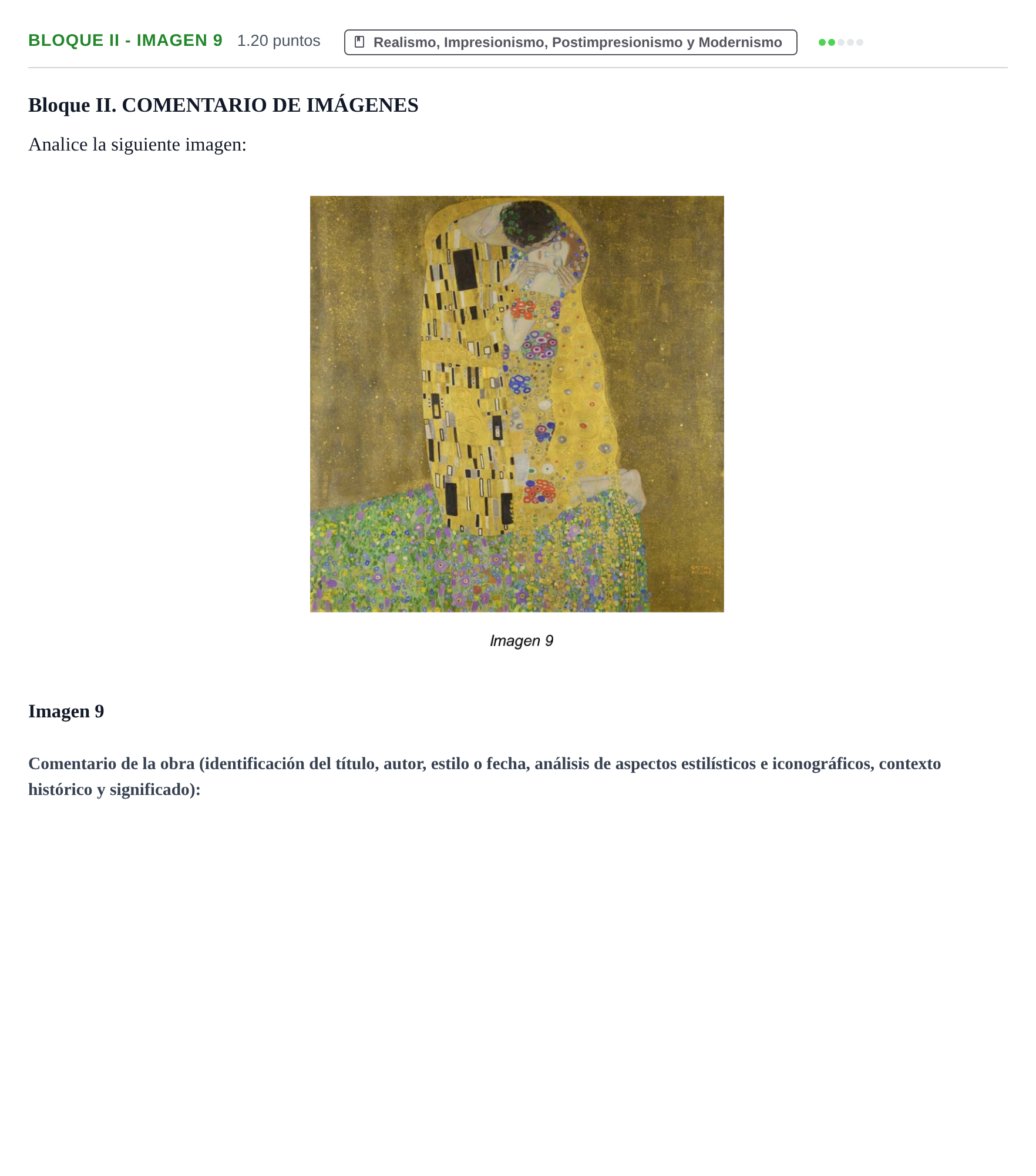 Enunciado: Bloque II - Imagen 9 · Fundamentos Artísticos PAU Murcia Ordinaria 2023