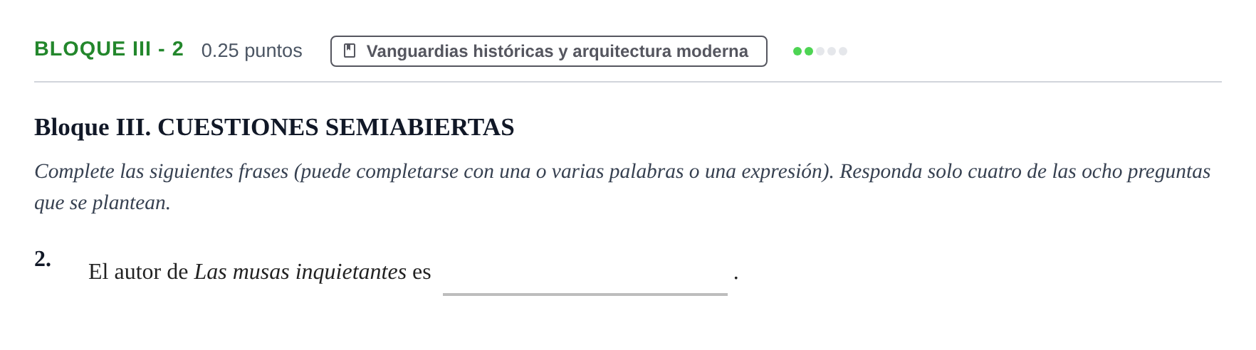 Enunciado: Bloque III - 2 · Fundamentos Artísticos PAU Murcia Ordinaria 2023