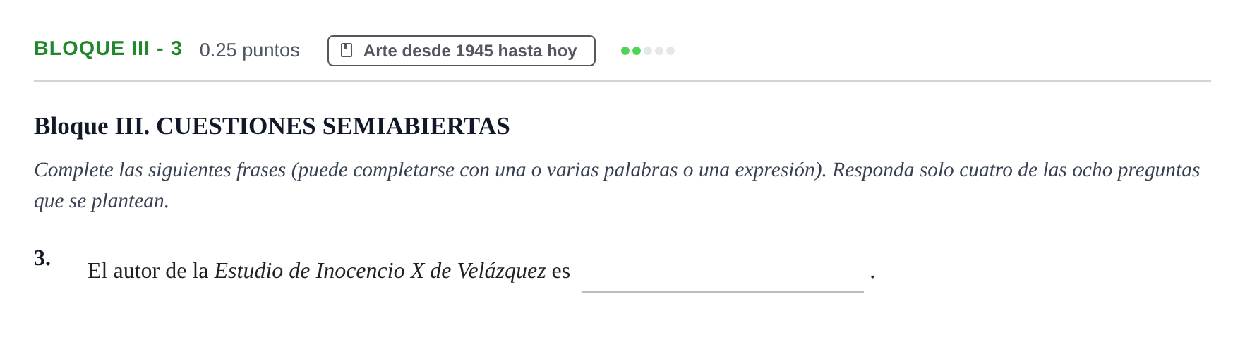 Enunciado: Bloque III - 3 · Fundamentos Artísticos PAU Murcia Ordinaria 2023