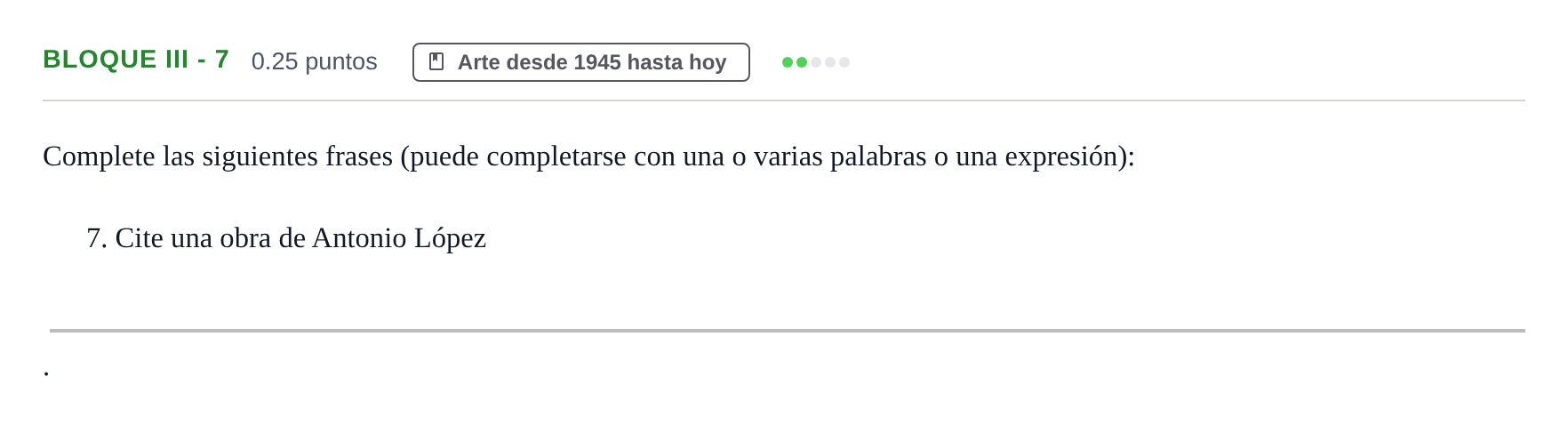 Enunciado: Bloque III - 7 · Fundamentos Artísticos PAU Murcia Ordinaria 2023