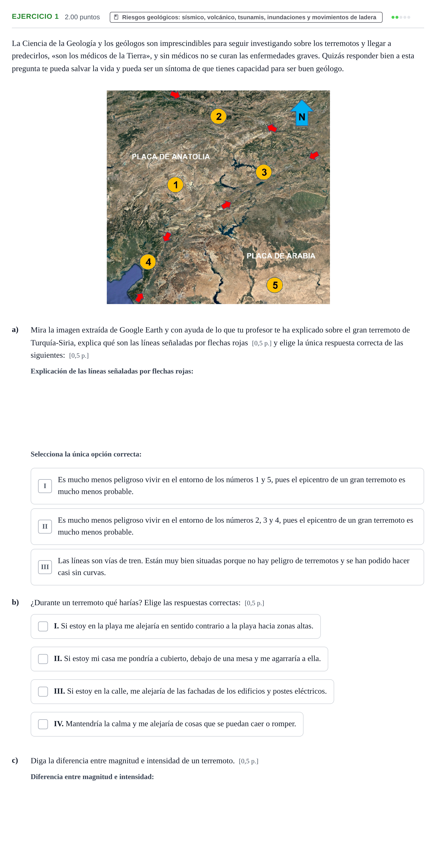 Enunciado: Problema 1 · Geología y Ciencias Ambientales PAU Murcia Ordinaria 2023