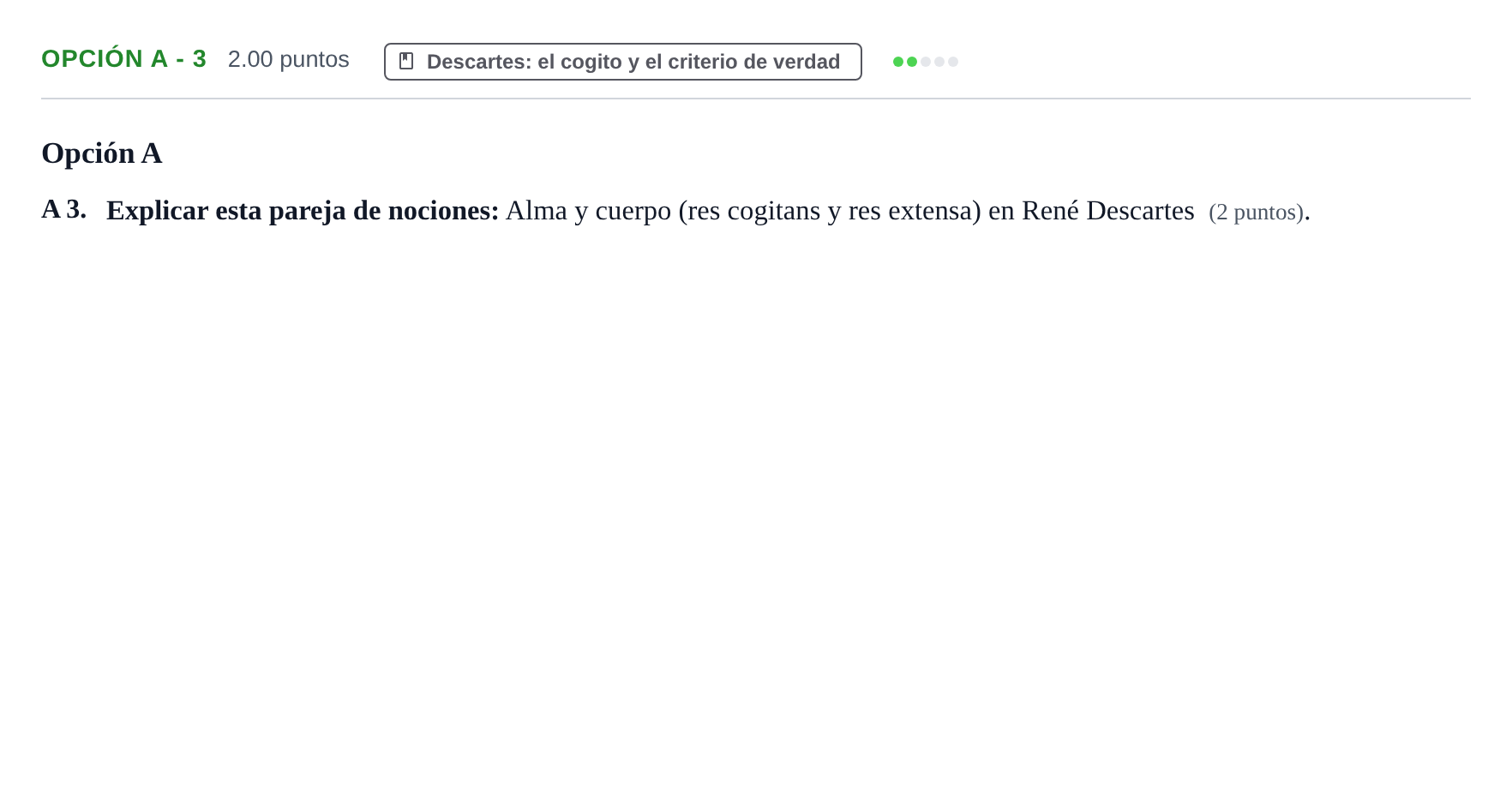 Enunciado: Opción A - 3 · Historia de la Filosofía PAU Murcia Ordinaria 2023