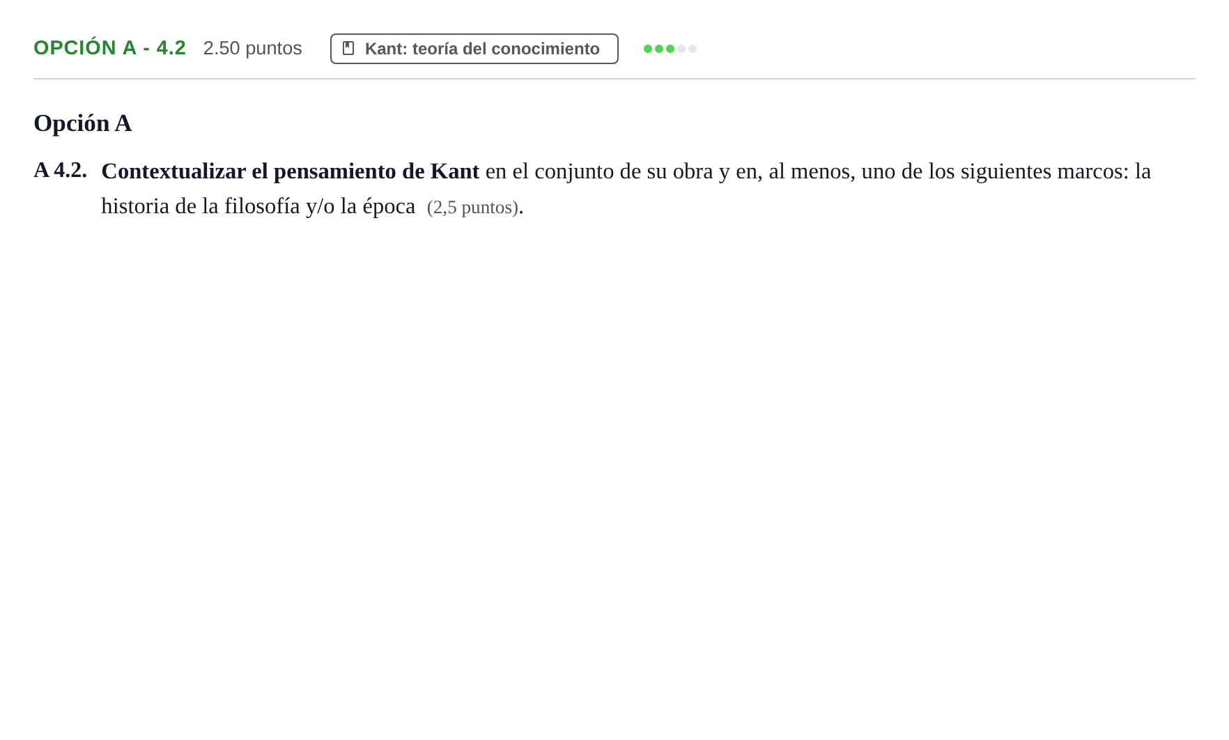 Enunciado: Opción A - 4.2 · Historia de la Filosofía PAU Murcia Ordinaria 2023