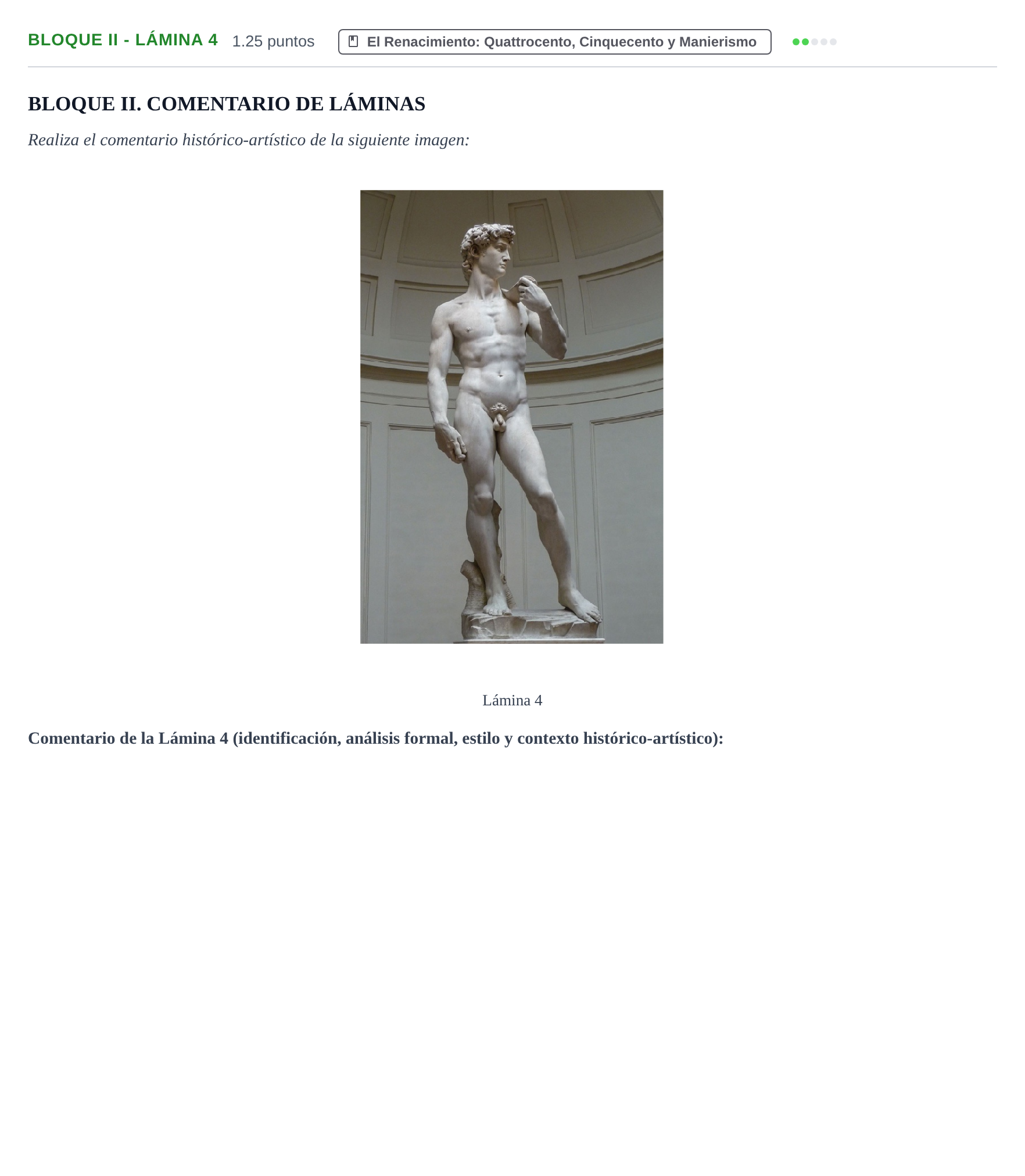 Enunciado: Bloque II - Lámina 4 · Historia del Arte PAU Murcia Ordinaria 2023