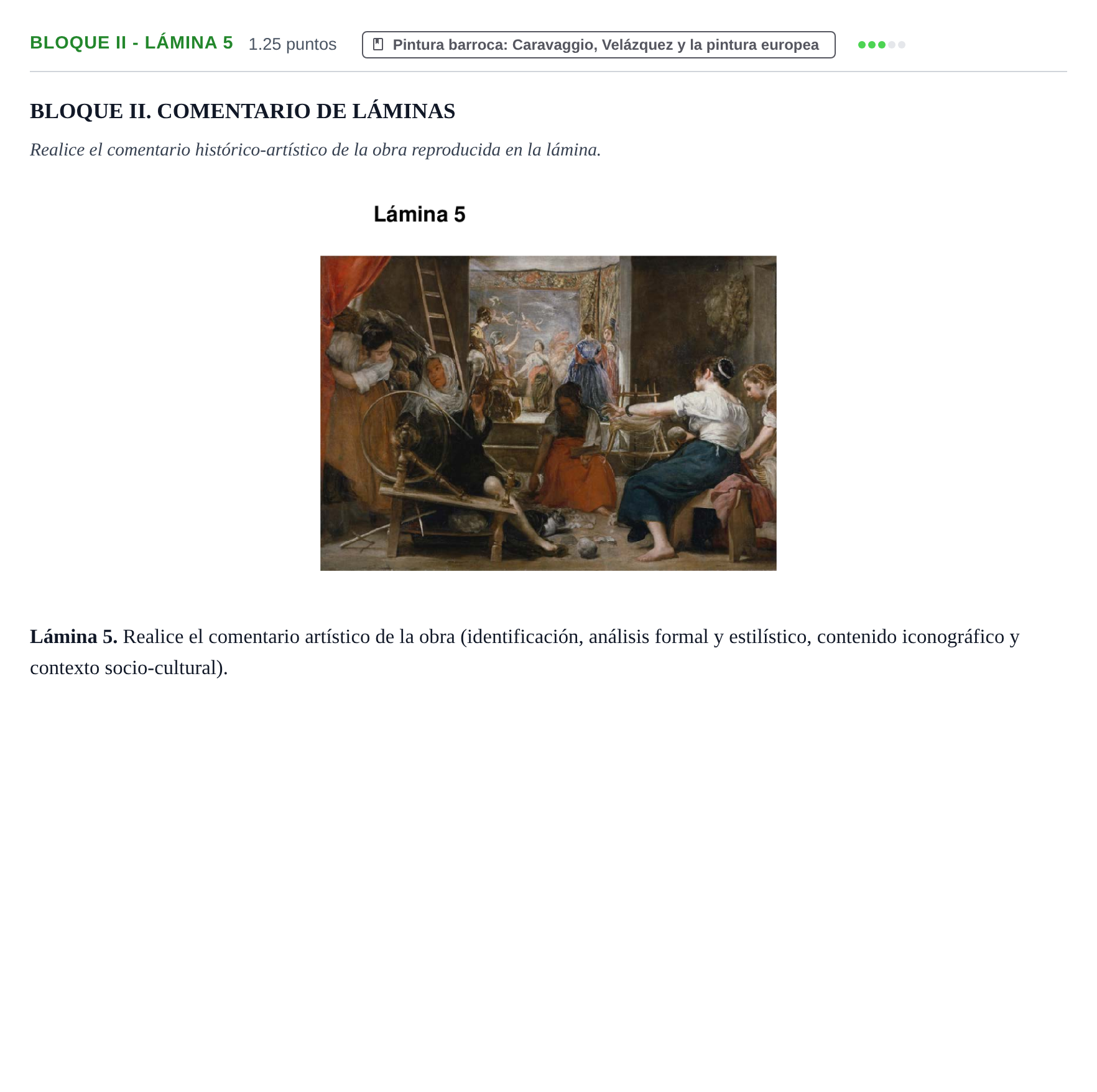Enunciado: Bloque II - Lámina 5 · Historia del Arte PAU Murcia Ordinaria 2023