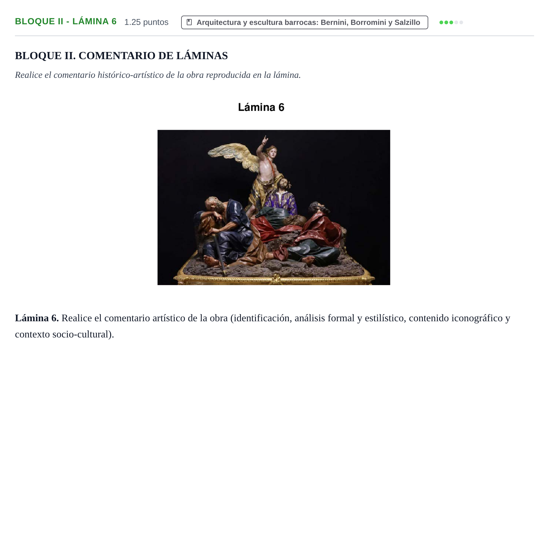 Enunciado: Bloque II - Lámina 6 · Historia del Arte PAU Murcia Ordinaria 2023