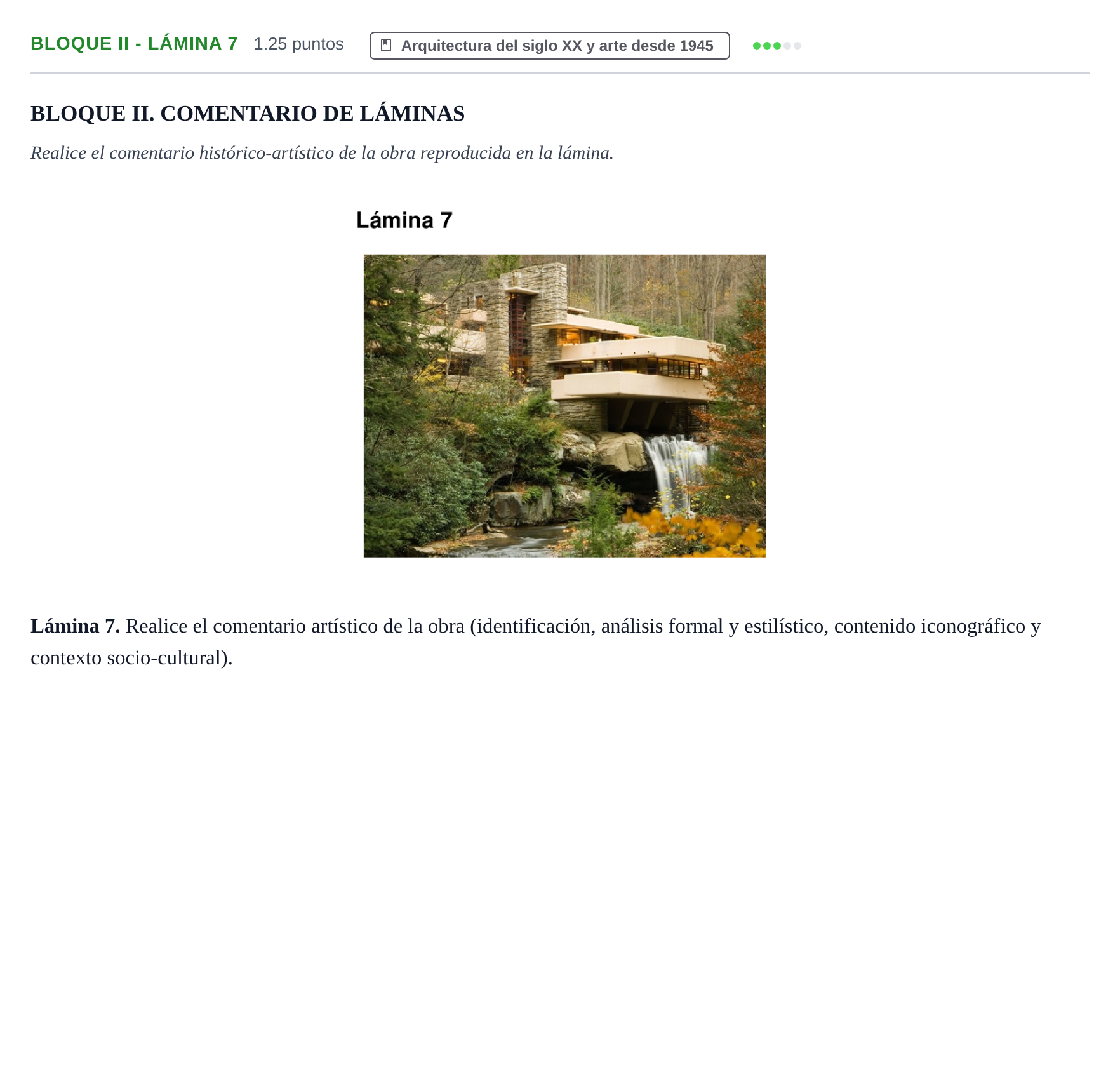 Enunciado: Bloque II - Lámina 7 · Historia del Arte PAU Murcia Ordinaria 2023