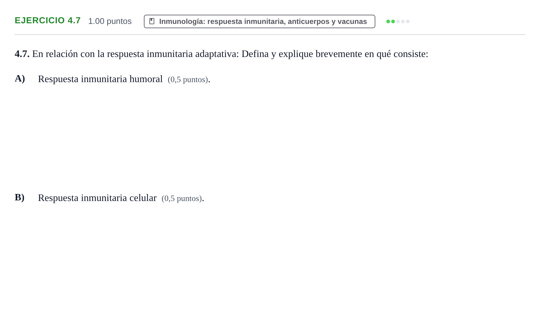 Enunciado: Ejercicio 4.7 · Biología PAU Murcia Extraordinaria 2023