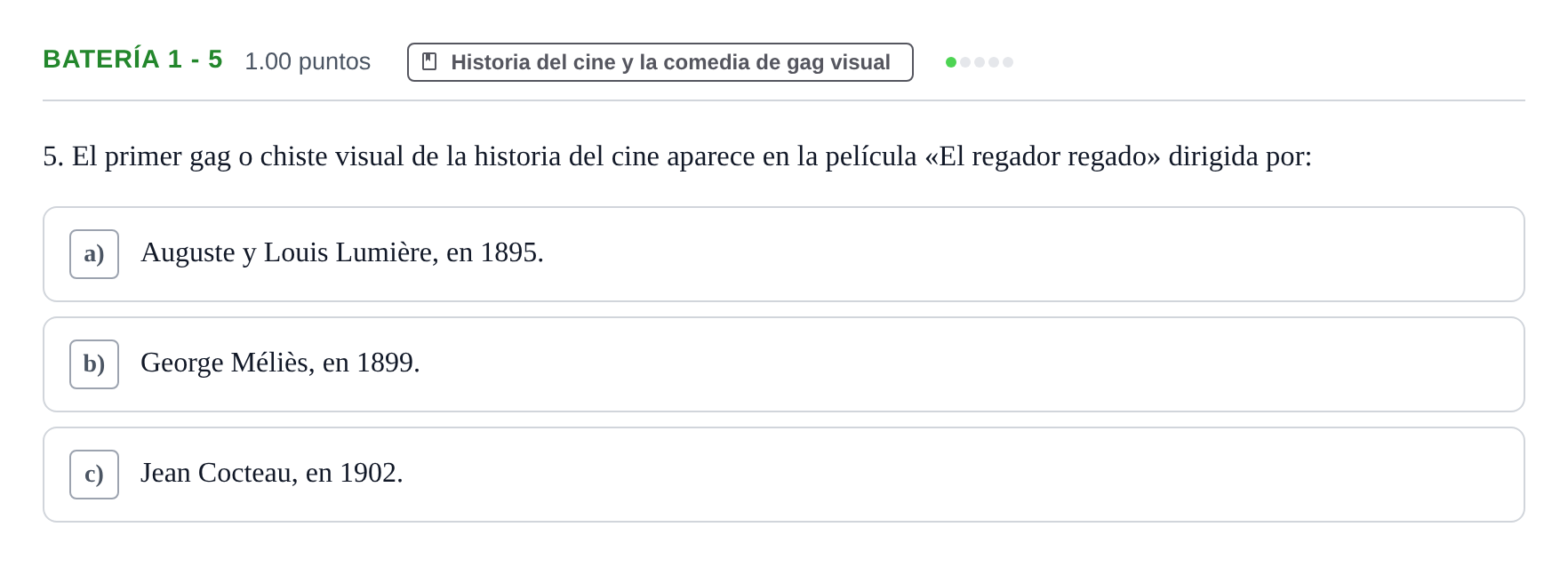Enunciado: Ejercicio Batería 1 - 5 · Cultura Audiovisual II PAU Murcia Extraordinaria 2023