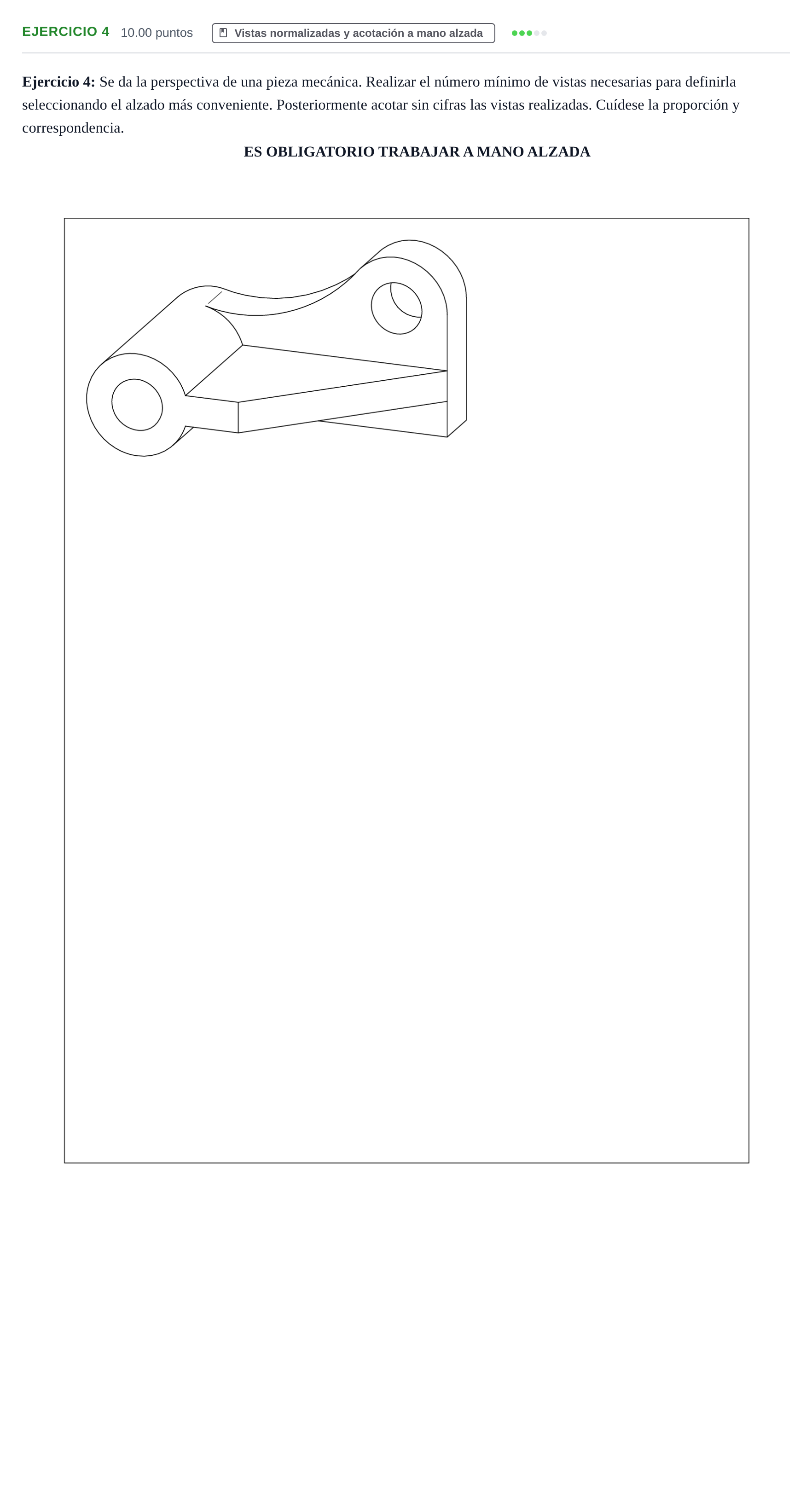 Enunciado: Ejercicio 4 · Dibujo técnico II PAU Murcia Extraordinaria 2023