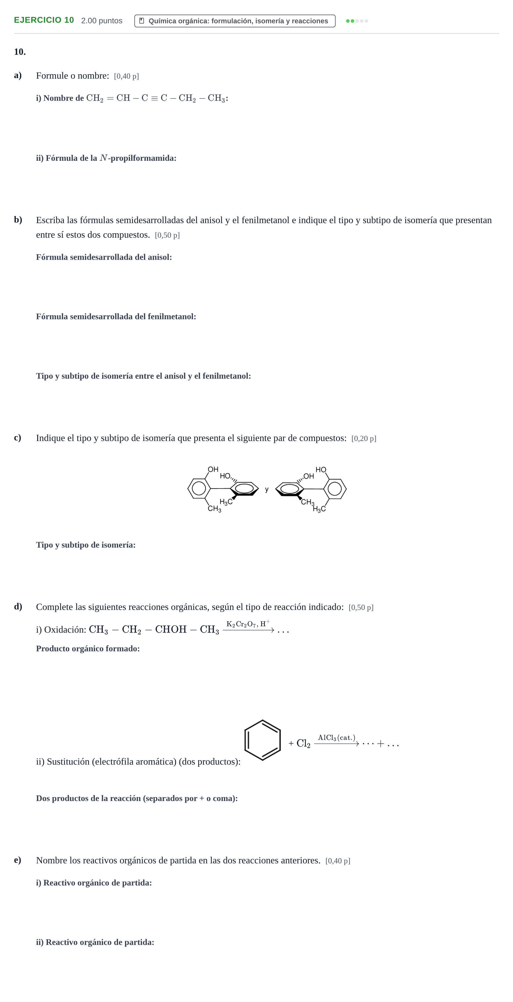 Enunciado: Problema 10 · Química PAU Murcia Ordinaria 2023