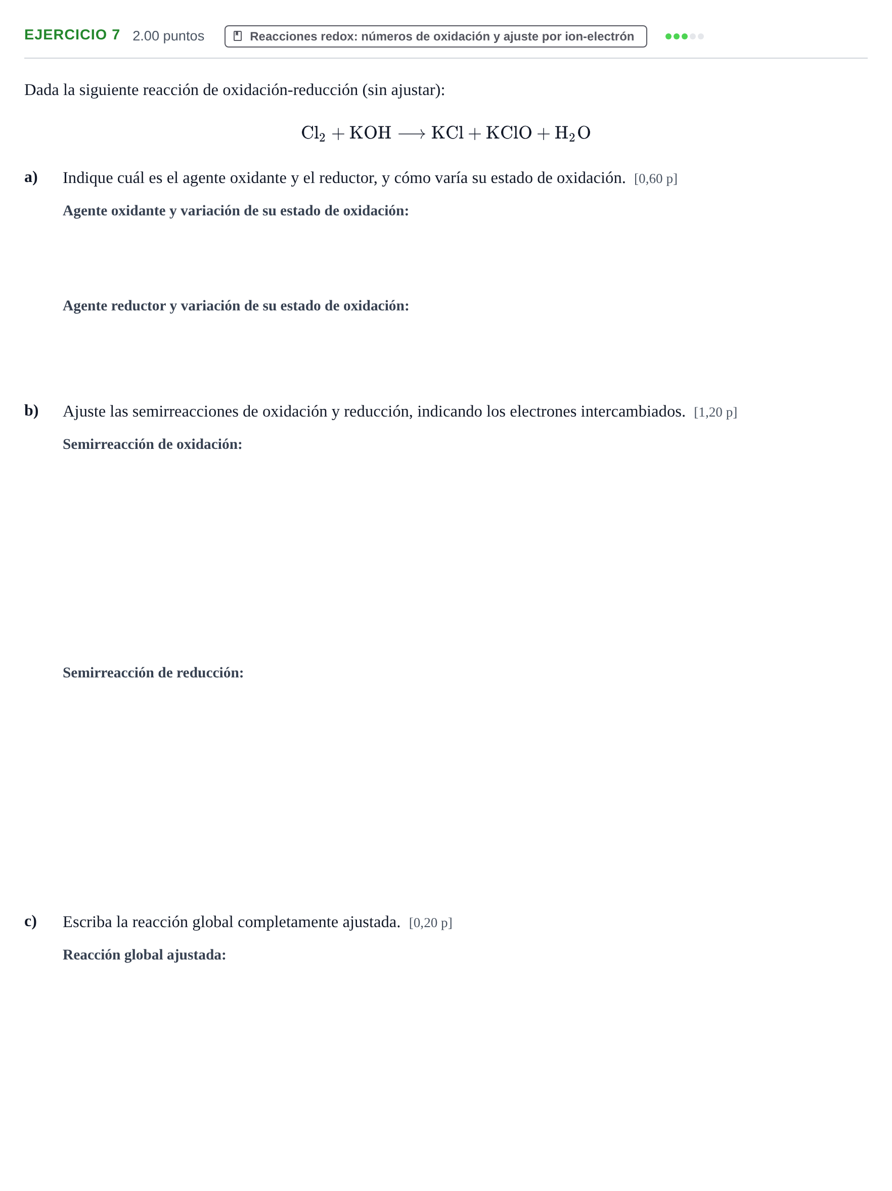 Enunciado: Problema 7 · Química PAU Murcia Ordinaria 2023