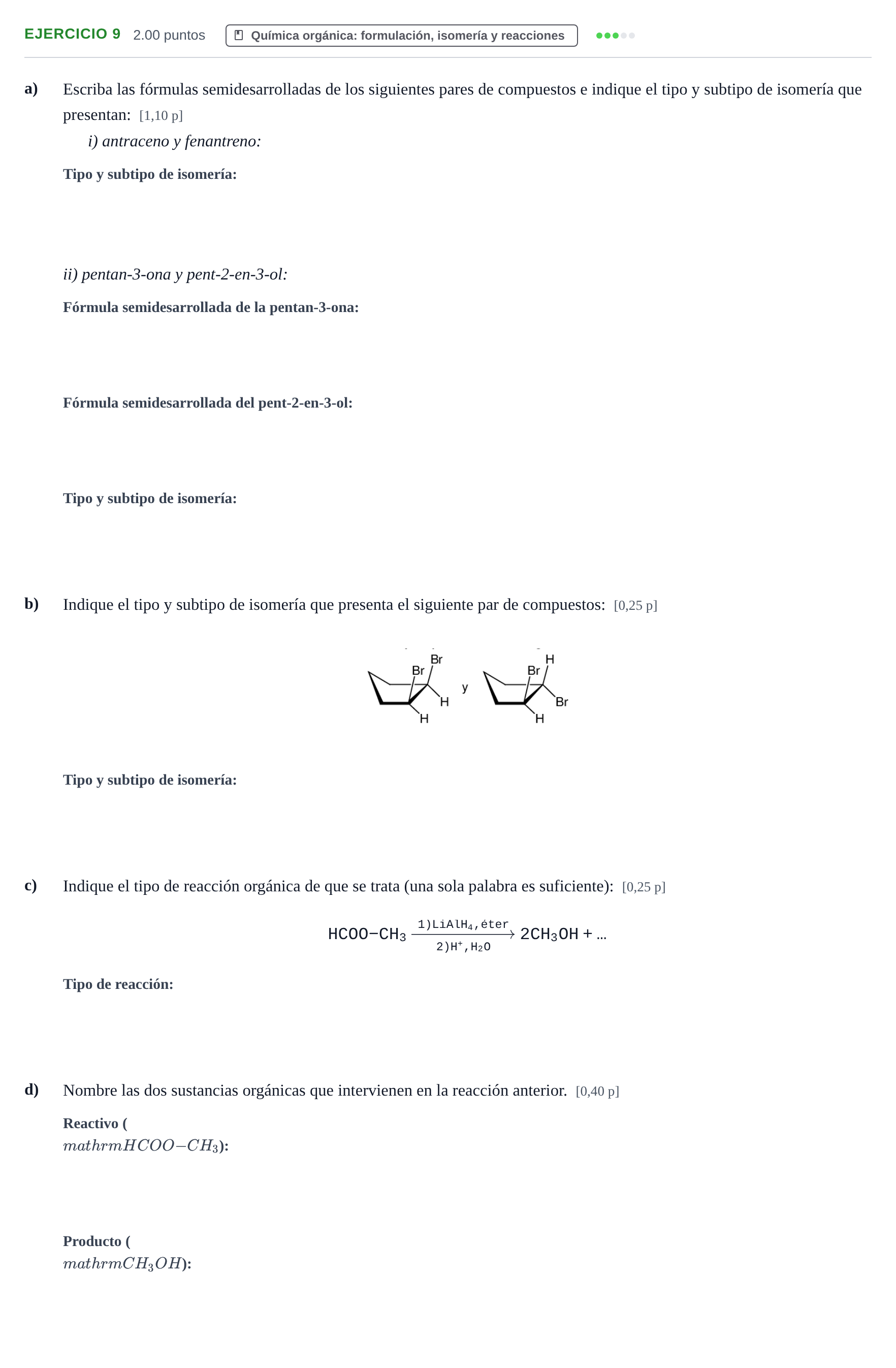 Enunciado: Problema 9 · Química PAU Murcia Ordinaria 2023