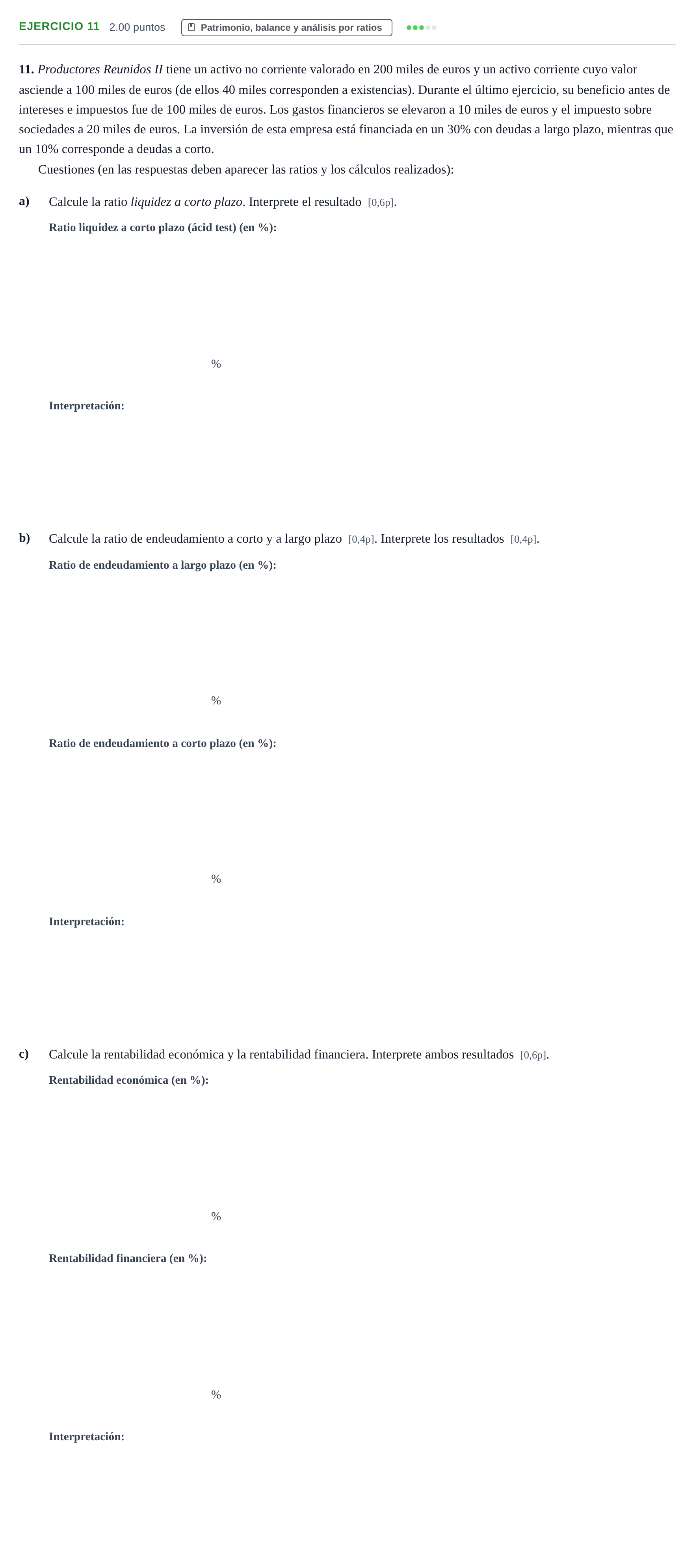 Enunciado: Problema 11 · Empresa y Diseño de Modelos de Negocio PAU Murcia Extraordinaria 2023