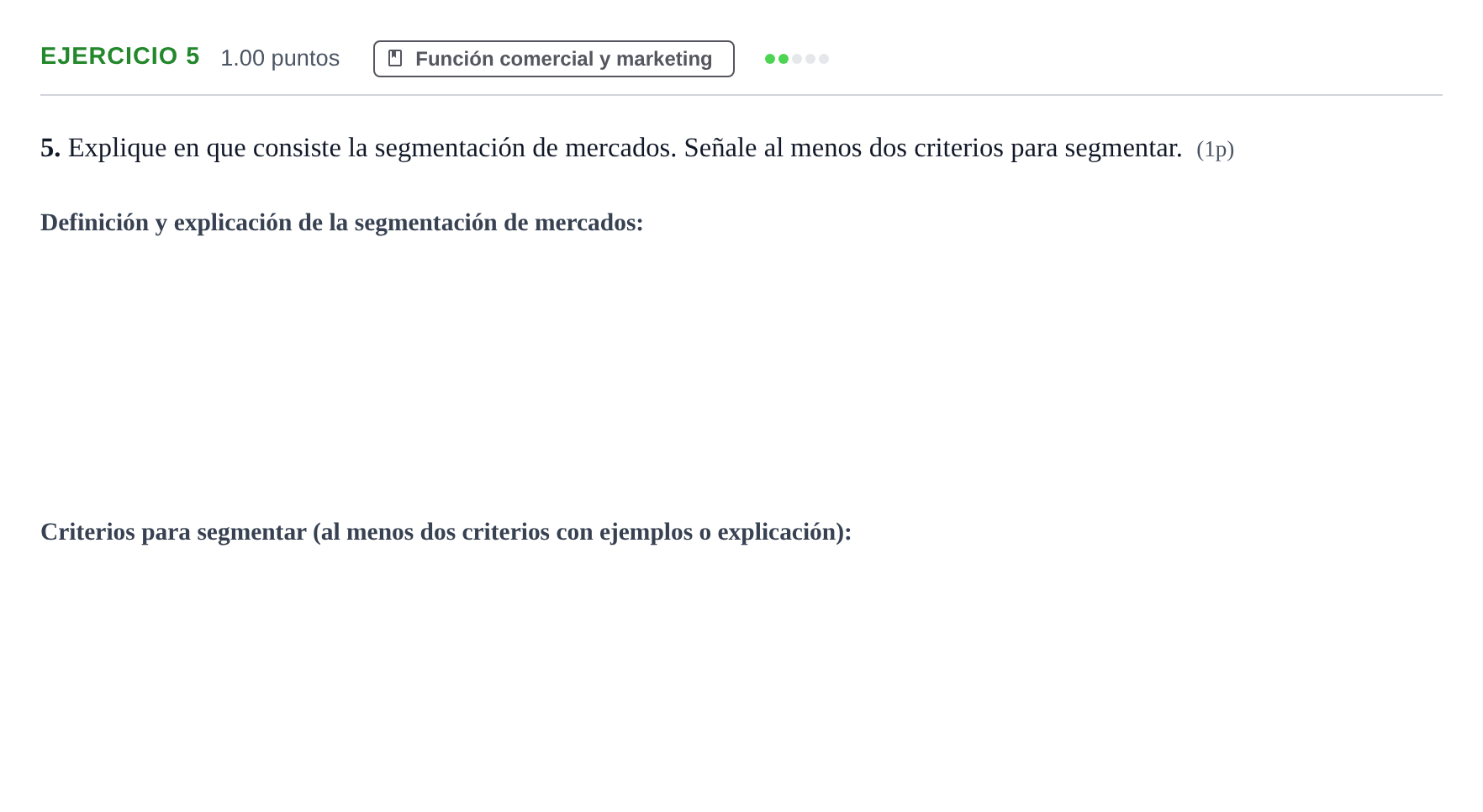 Enunciado: Problema 5 · Empresa y Diseño de Modelos de Negocio PAU Murcia Extraordinaria 2023