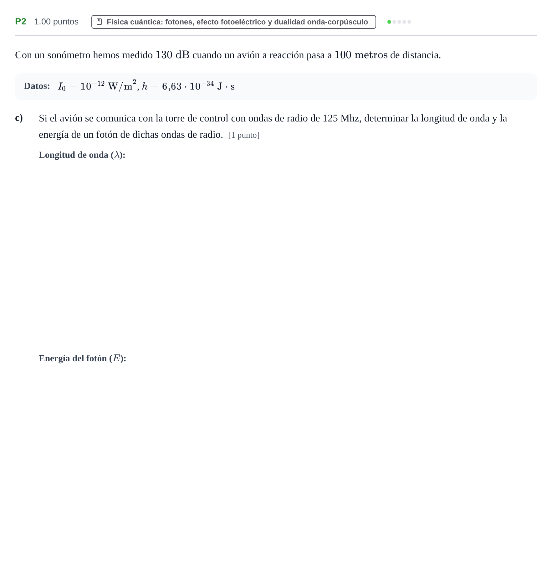Enunciado: Ejercicio P2 - Física cuántica · Física PAU Murcia Extraordinaria 2023