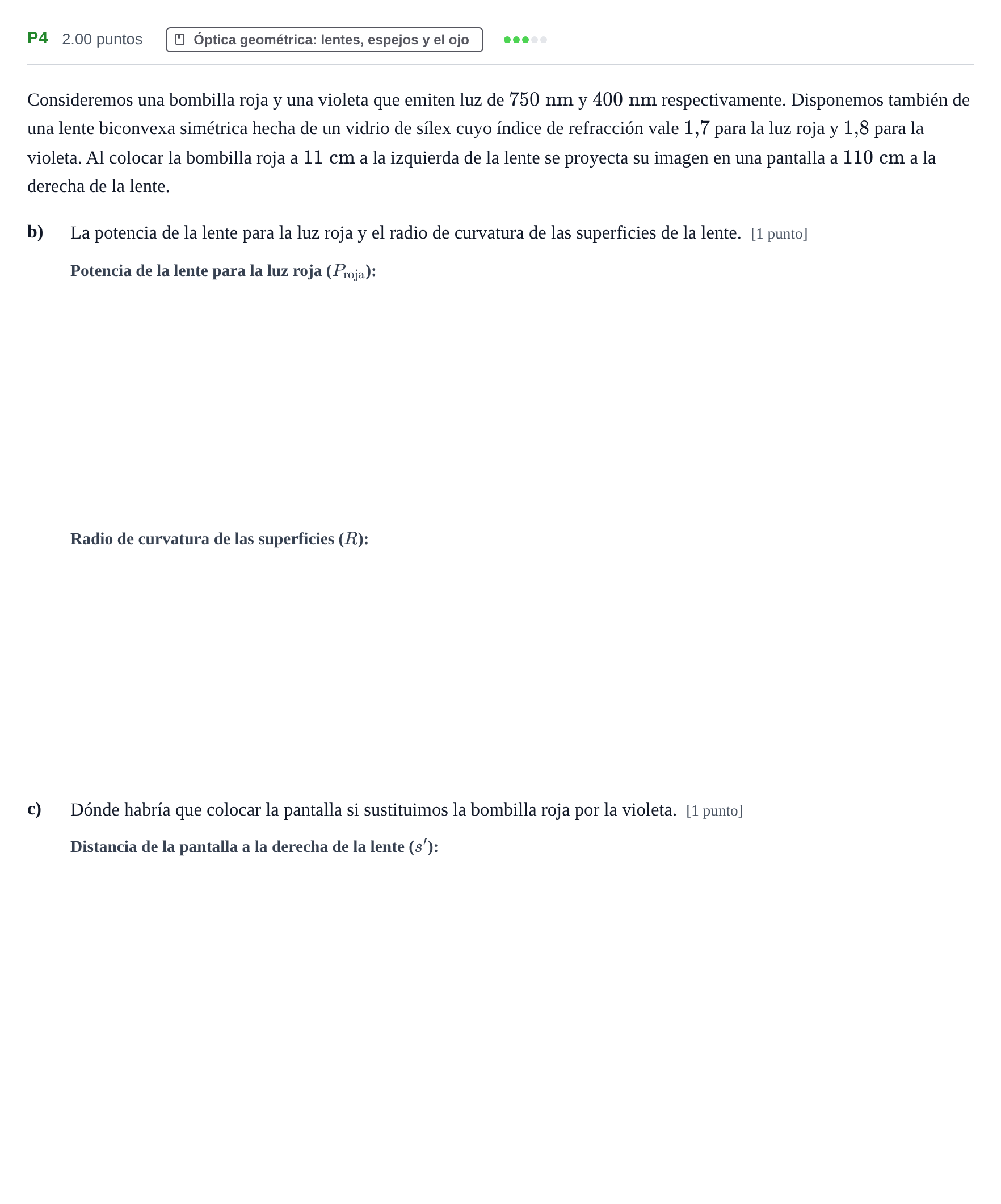 Enunciado: Ejercicio P4 - Óptica geométrica · Física PAU Murcia Extraordinaria 2023