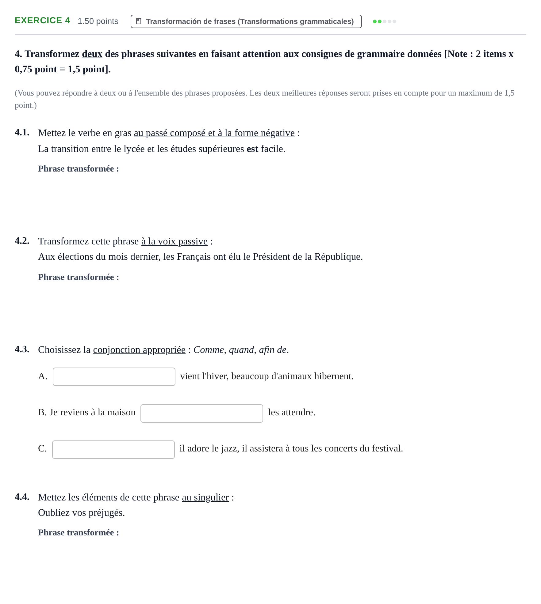 Enunciado: Problema 4 · Francés PAU Murcia Extraordinaria 2023