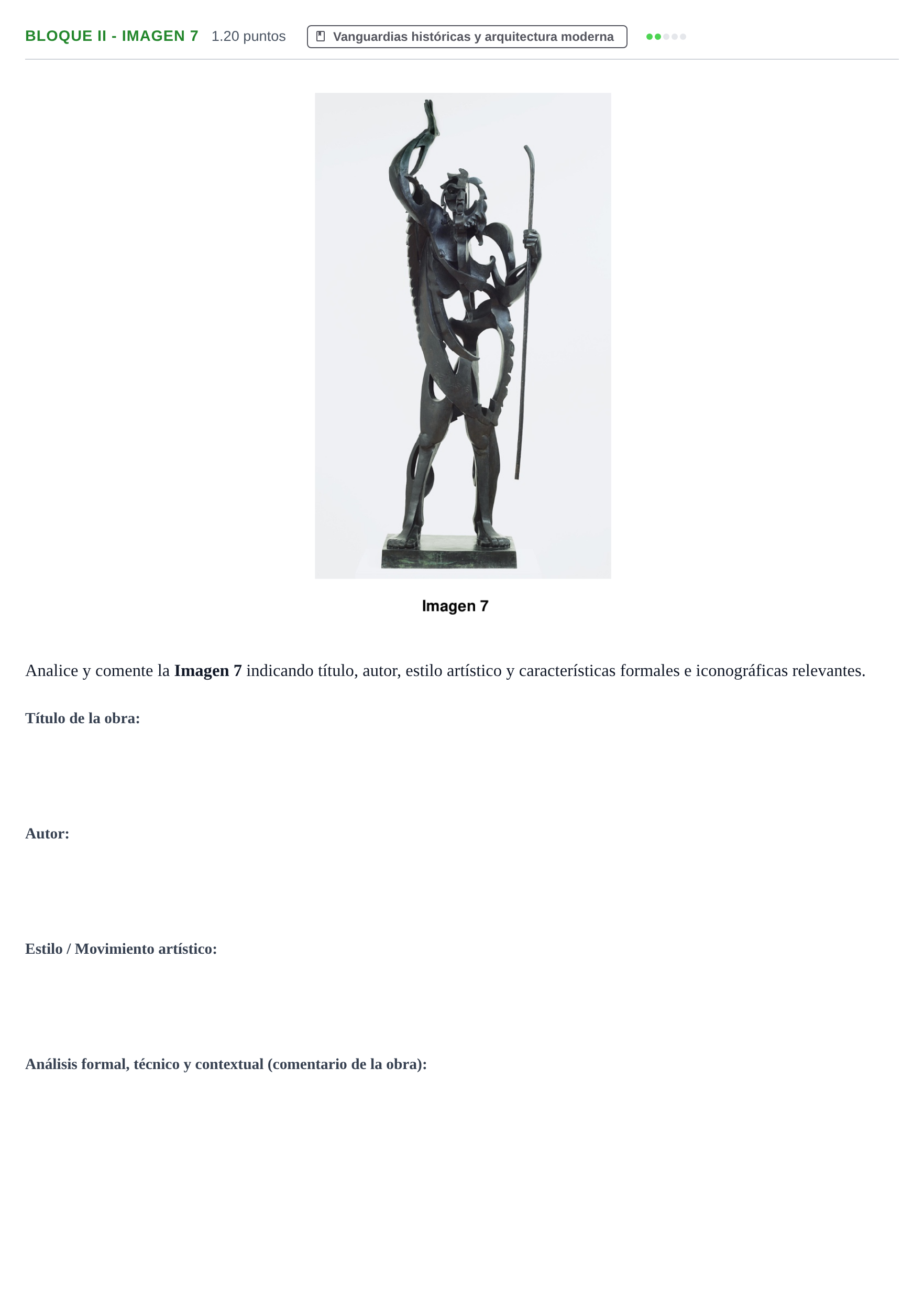 Enunciado: Bloque II - Imagen 7 · Fundamentos Artísticos PAU Murcia Extraordinaria 2023