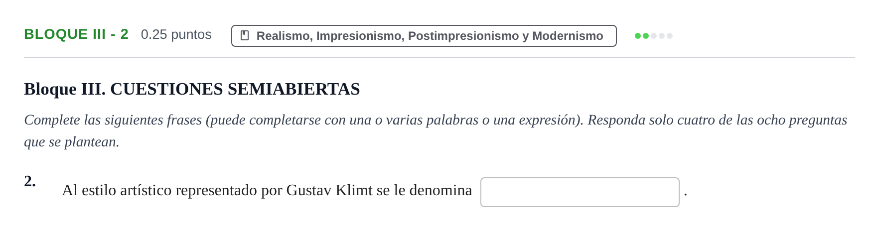 Enunciado: Bloque III - 2 · Fundamentos Artísticos PAU Murcia Extraordinaria 2023